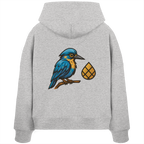 Tannenhäher mit Zirbelnuss + Emblem Stick - Womens Organic Boxcut Hoodie