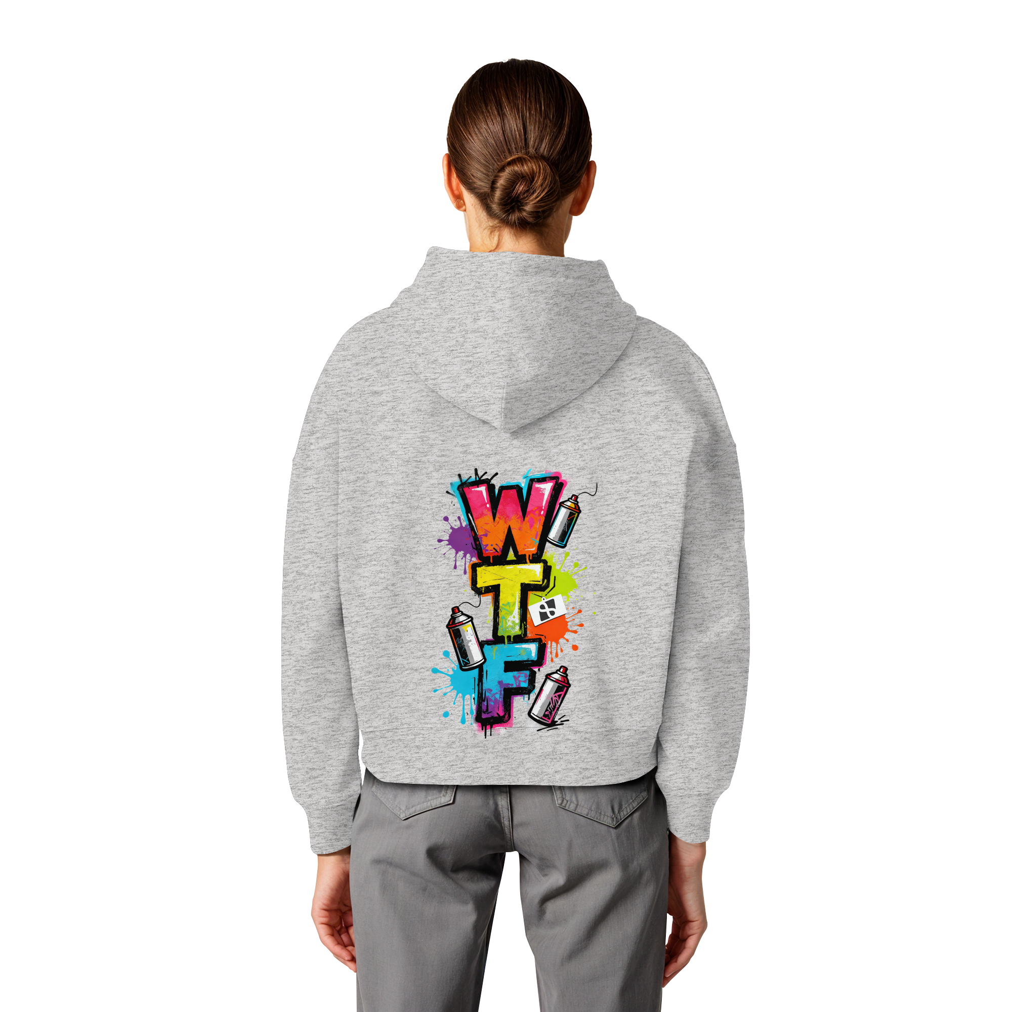 WTF - "Wear The Fair" Print mit besticktem Emblem - Womens Organic Boxcut Hoodie