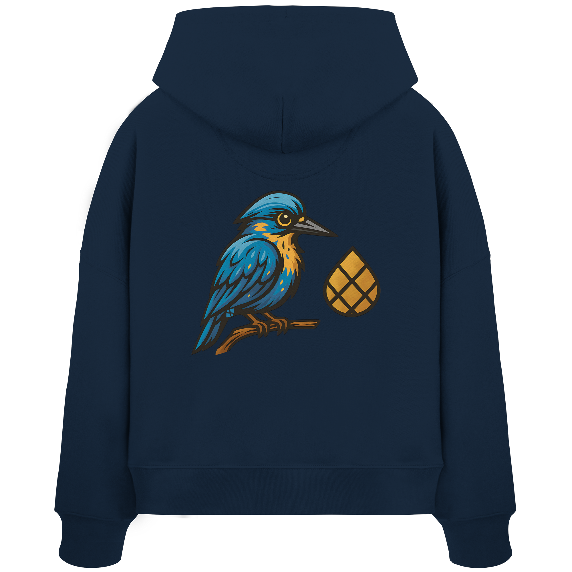 Tannenhäher mit Zirbelnuss + Emblem Stick - Womens Organic Boxcut Hoodie