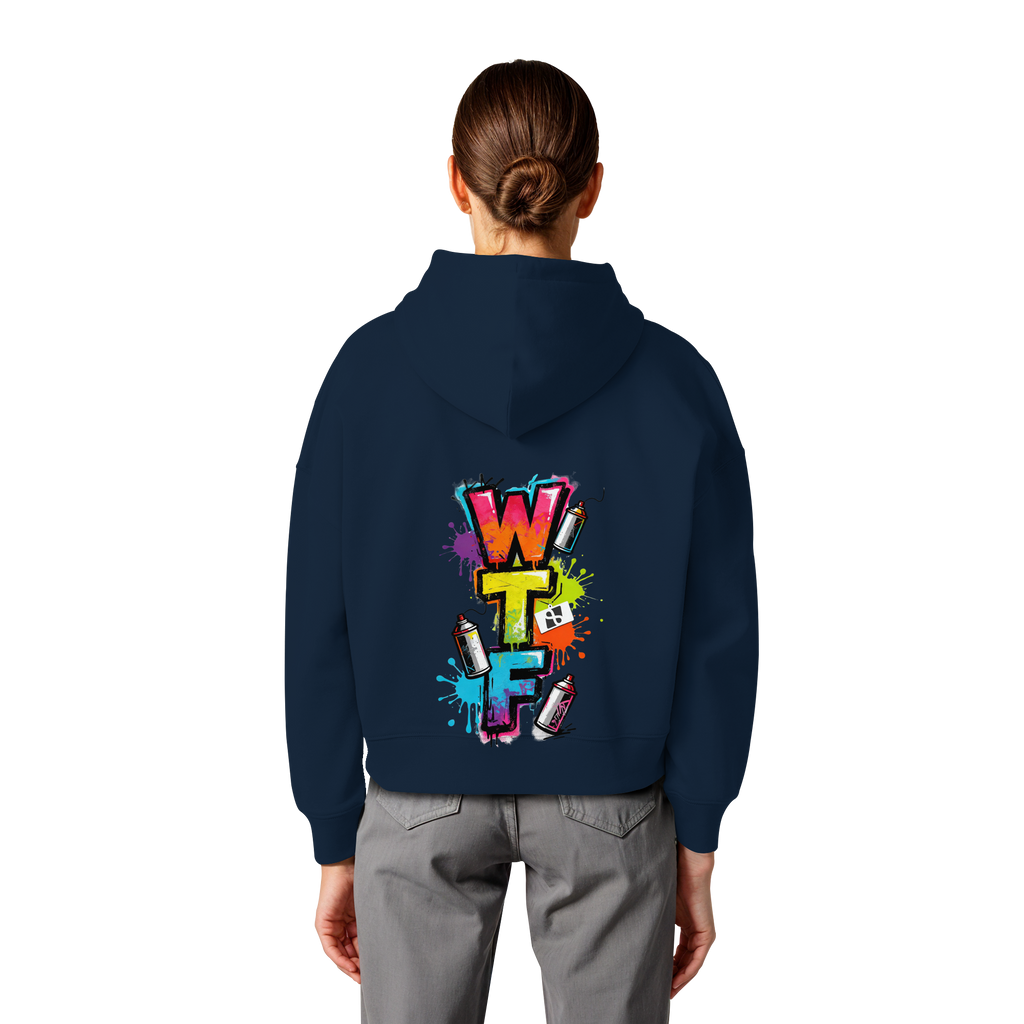 WTF - "Wear The Fair" Print mit besticktem Emblem - Womens Organic Boxcut Hoodie