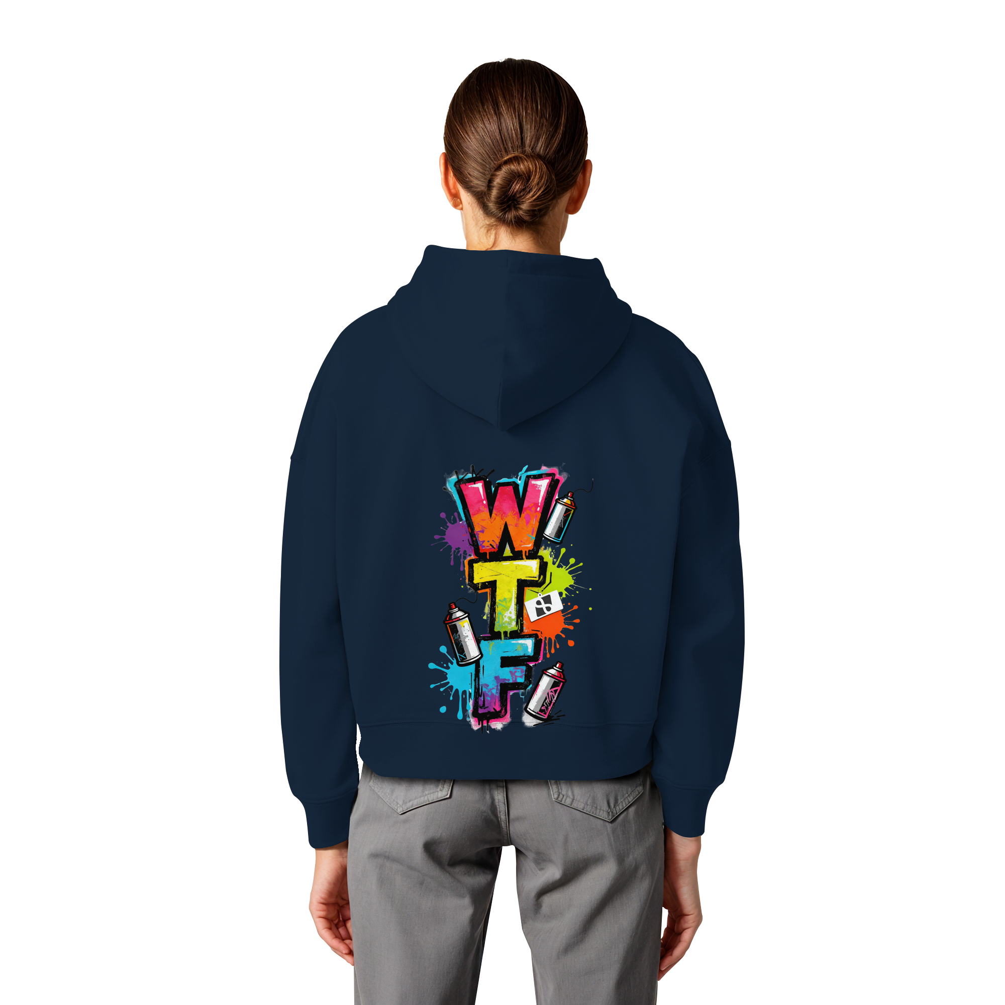 WTF - "Wear The Fair" Print mit besticktem Emblem - Womens Organic Boxcut Hoodie