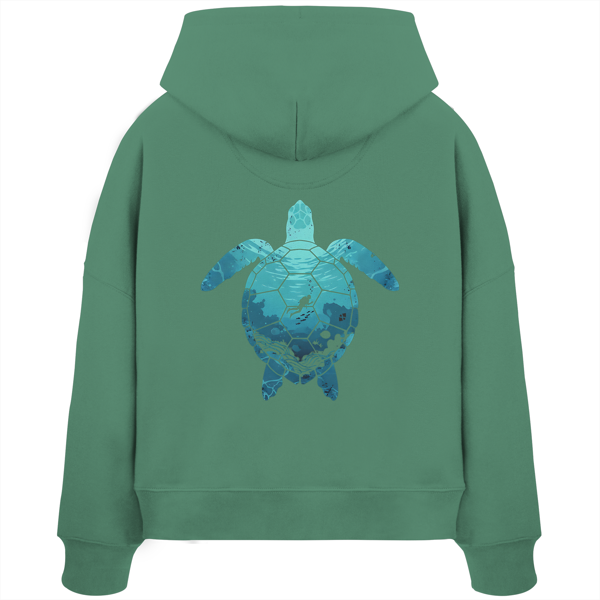 Deep Sea Turtle - Womens Organic Boxcut Hoodie