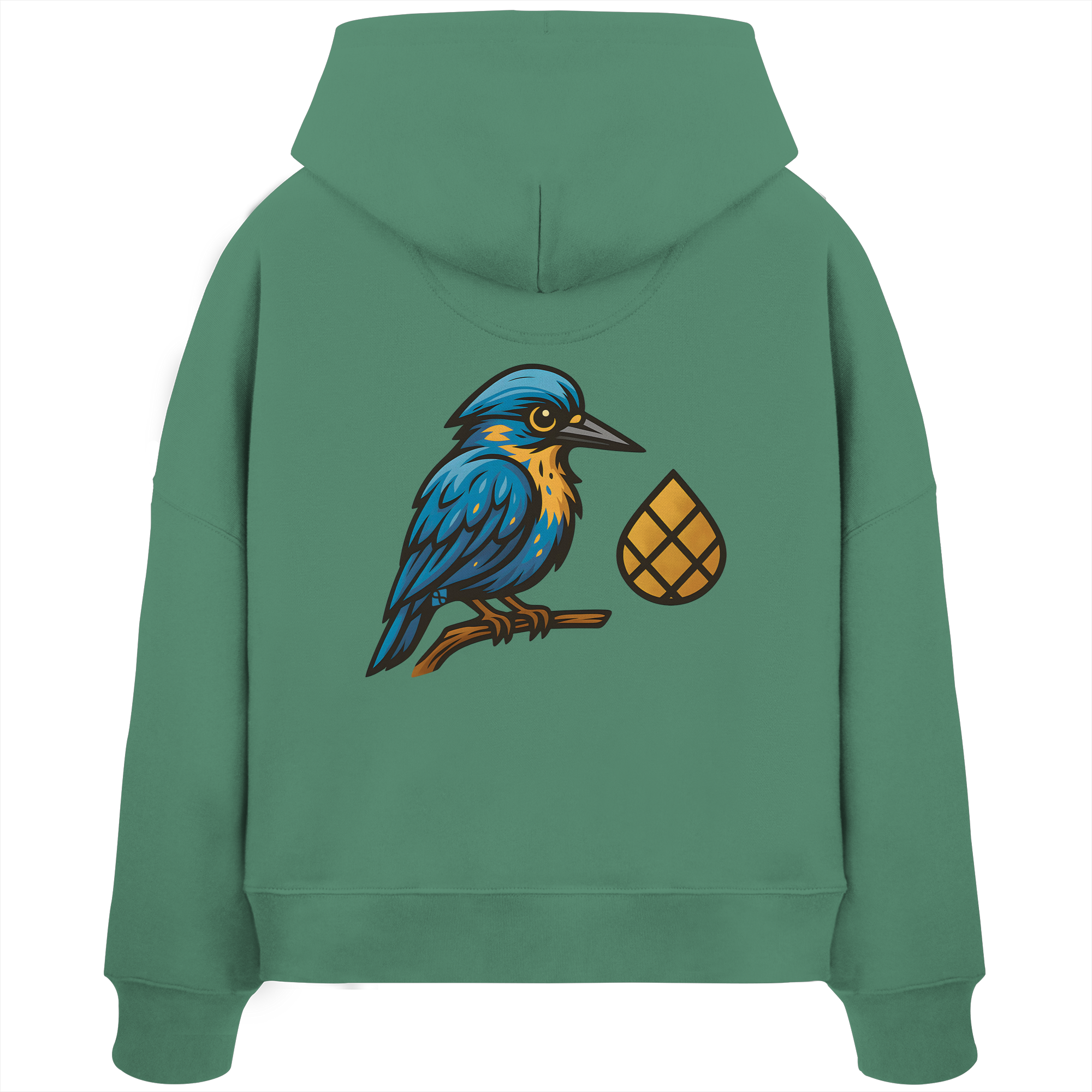 Tannenhäher mit Zirbelnuss + Emblem Stick - Womens Organic Boxcut Hoodie