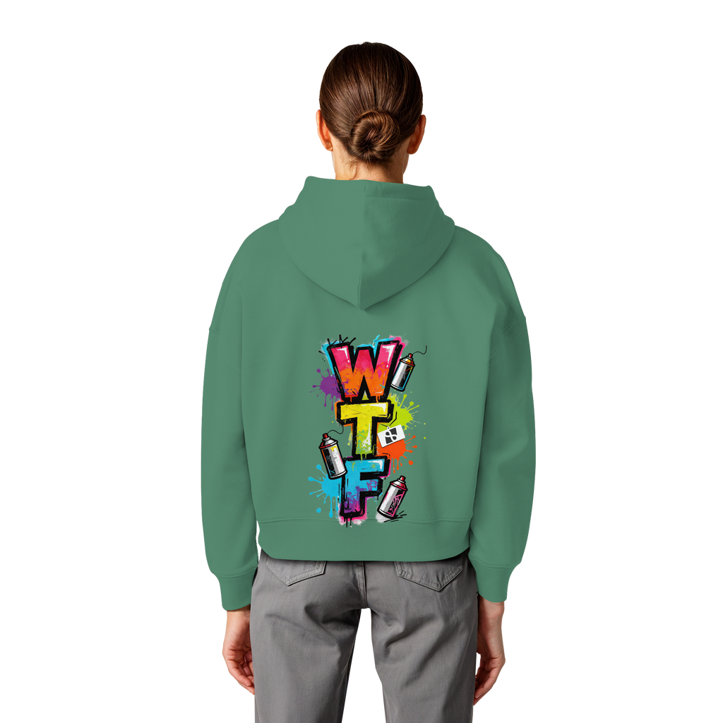 WTF - "Wear The Fair" Print mit besticktem Emblem - Womens Organic Boxcut Hoodie