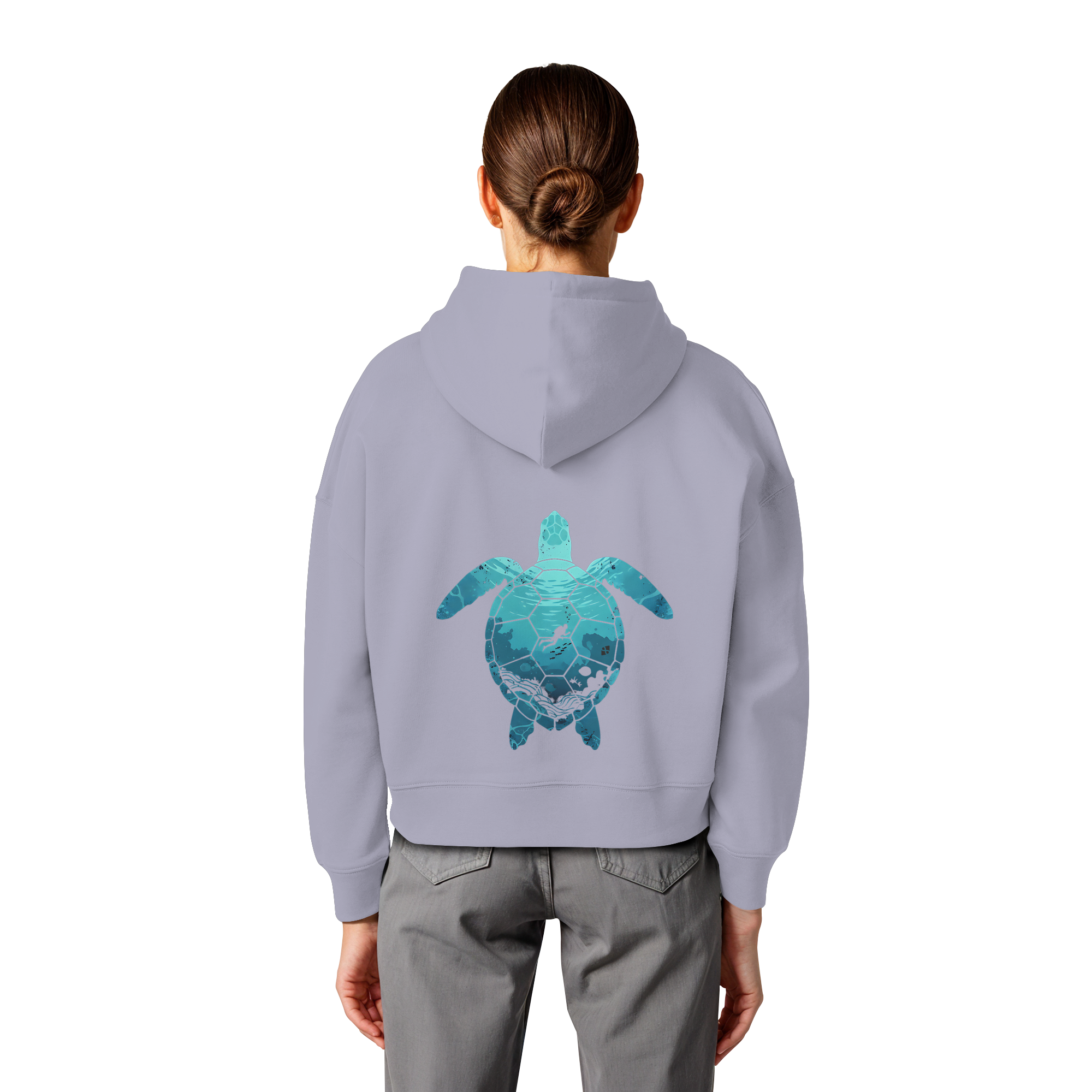 Deep Sea Turtle - Womens Organic Boxcut Hoodie