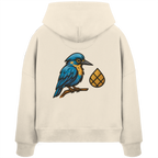 Tannenhäher mit Zirbelnuss + Emblem Stick Boxcut Hoodie