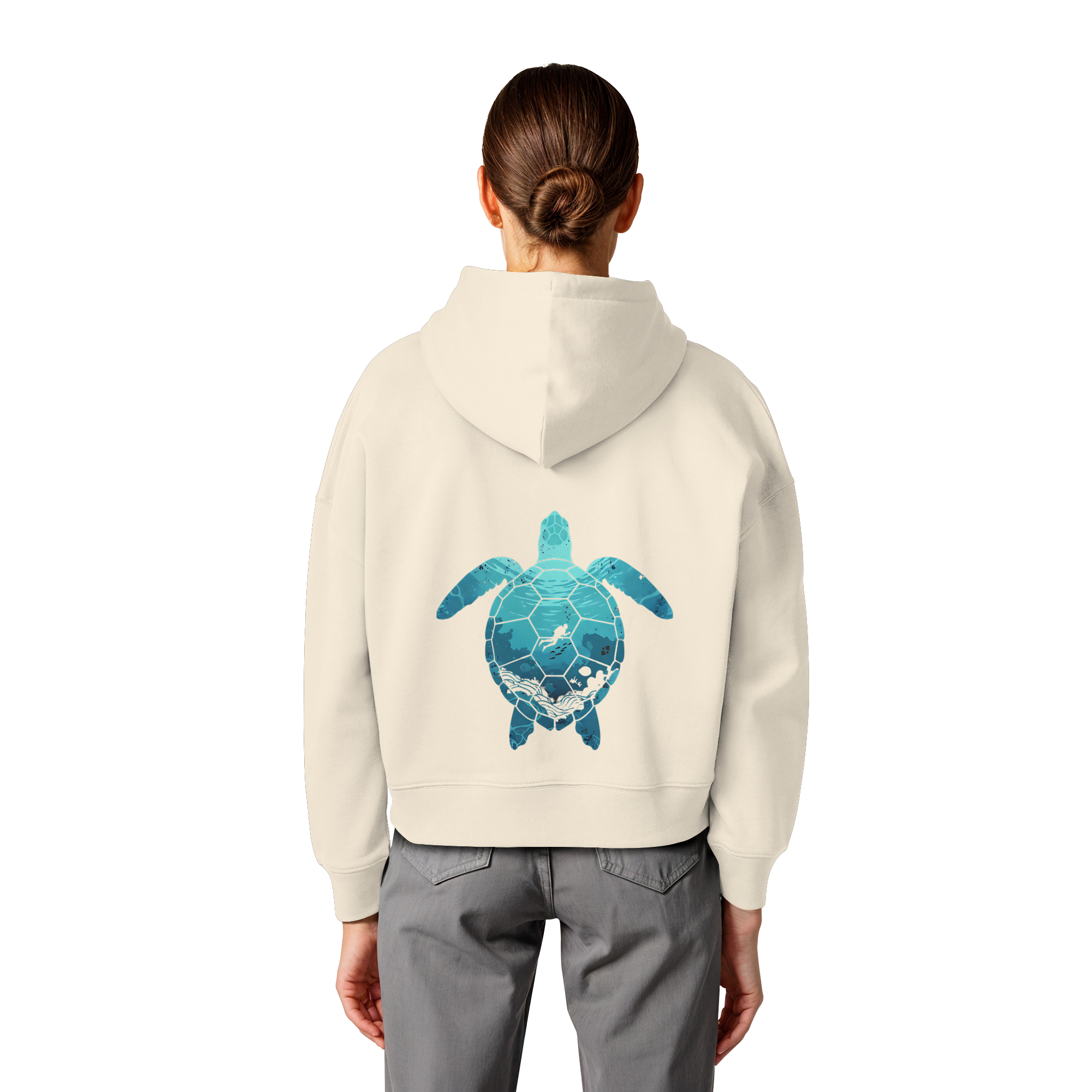 Deep Sea Turtle - Womens Organic Boxcut Hoodie