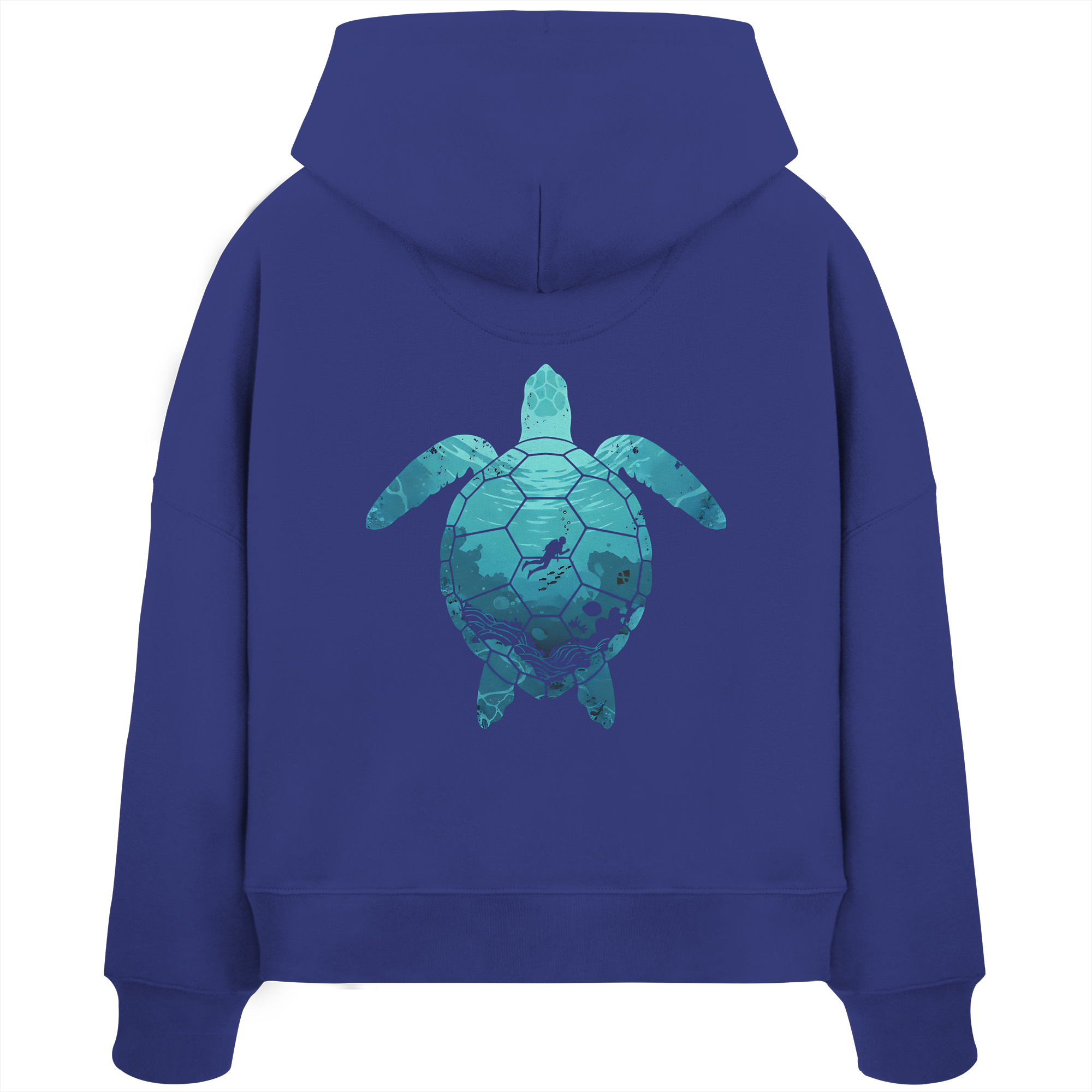 Deep Sea Turtle - Womens Organic Boxcut Hoodie