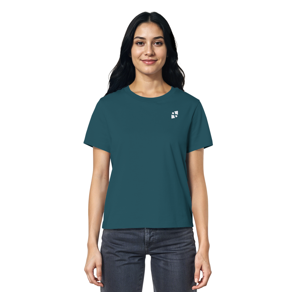 Tannenhäher mit Zirbelnuss + Emblem Stick - Ladies Organic Shirt