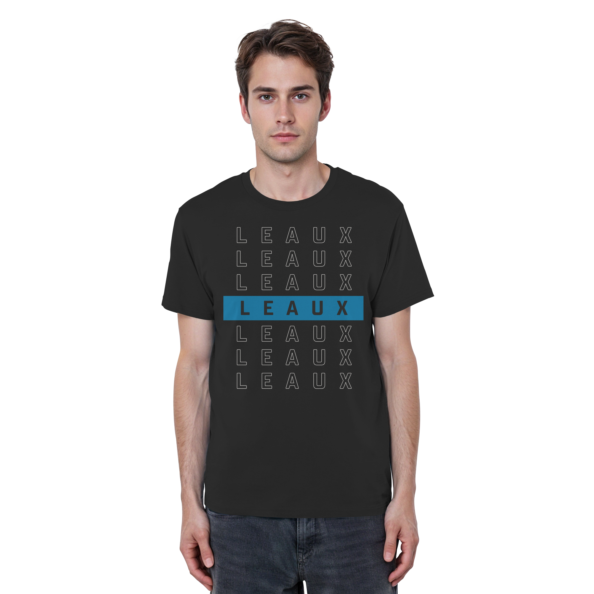 LEAUX Classics – Logo Bar Blue Basic Shirt
