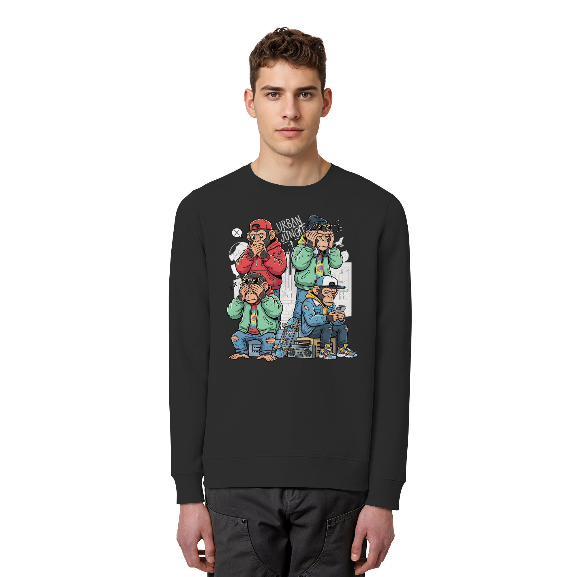 Die vier Stadtaffen - Organic Basic Unisex Sweatshirt