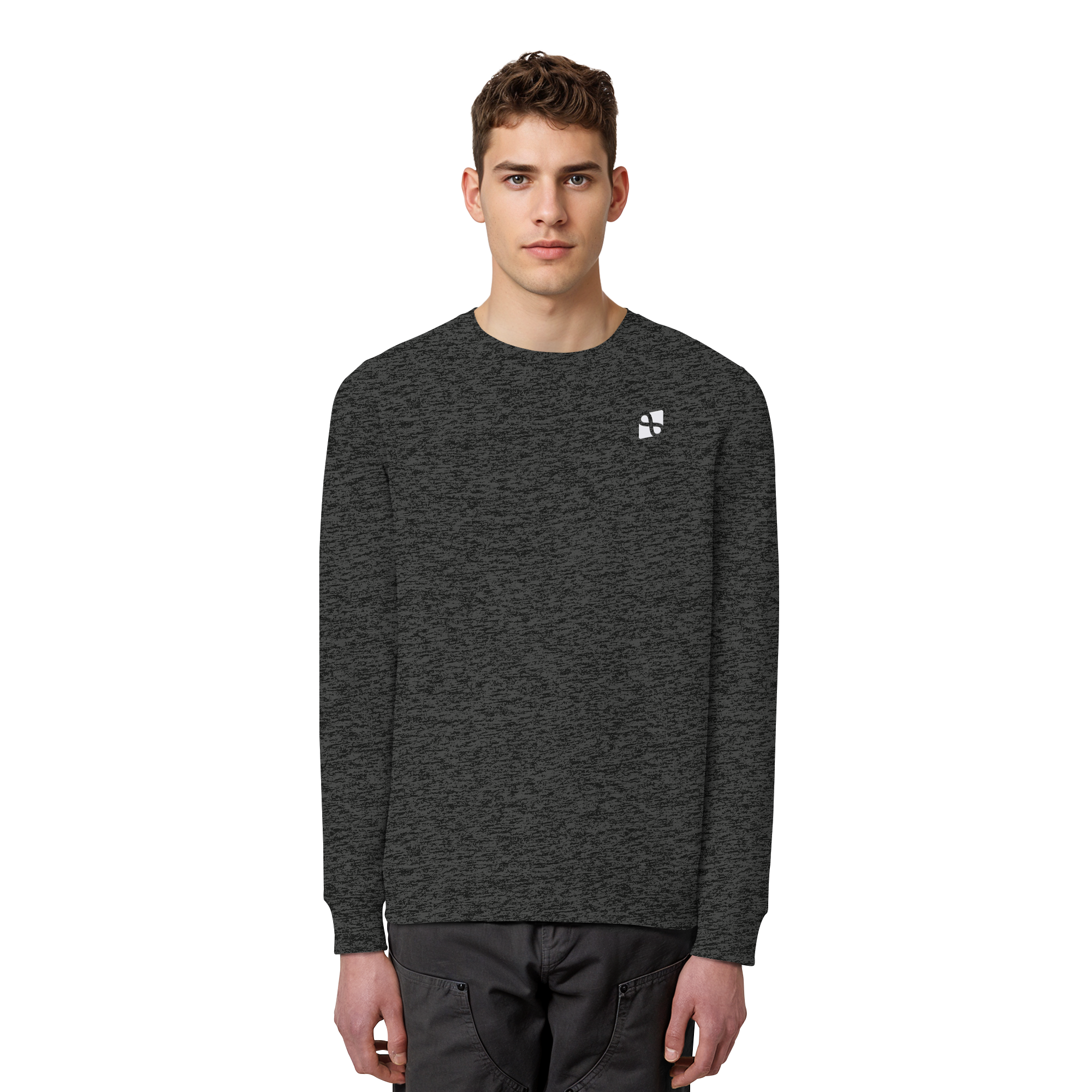 Tannenhäher mit Zirbelnuss + Emblem Stick - Organic Basic Unisex Sweatshirt