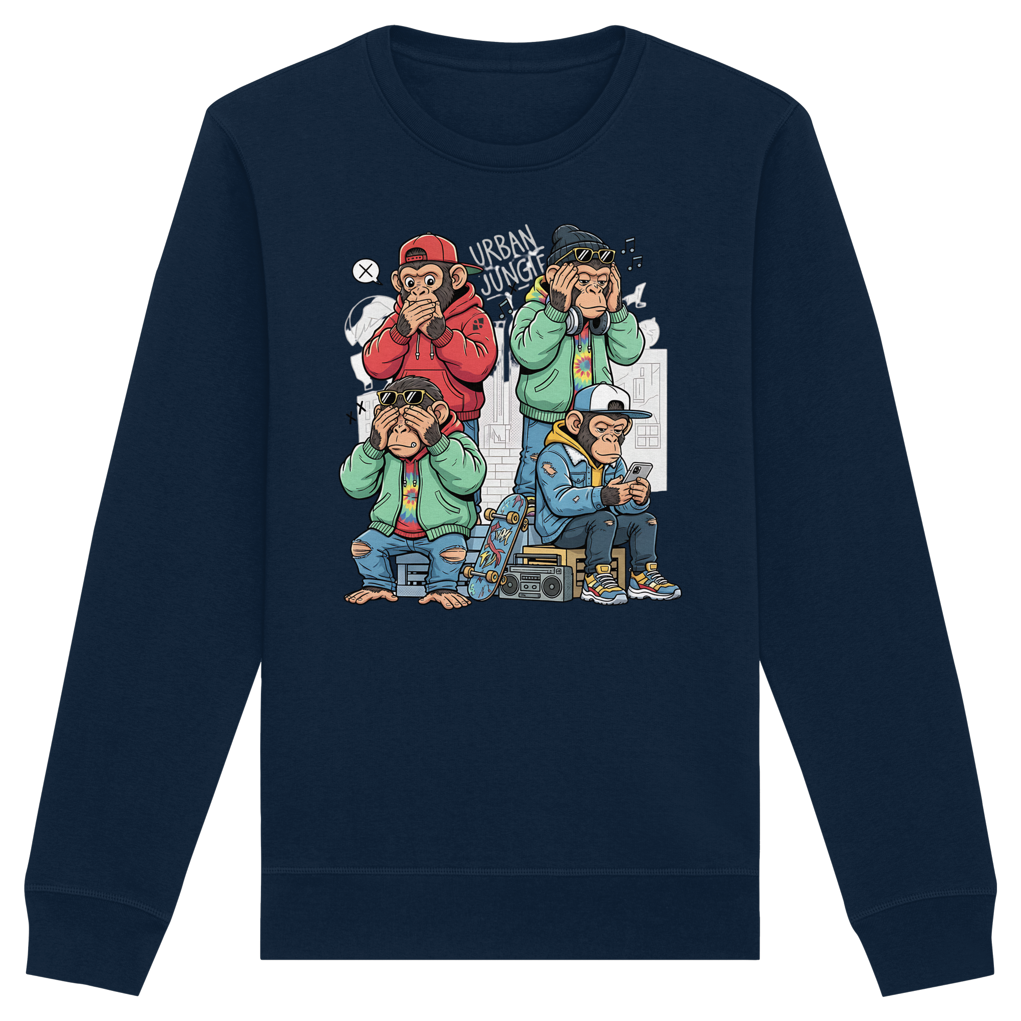 Die vier Stadtaffen - Organic Basic Unisex Sweatshirt