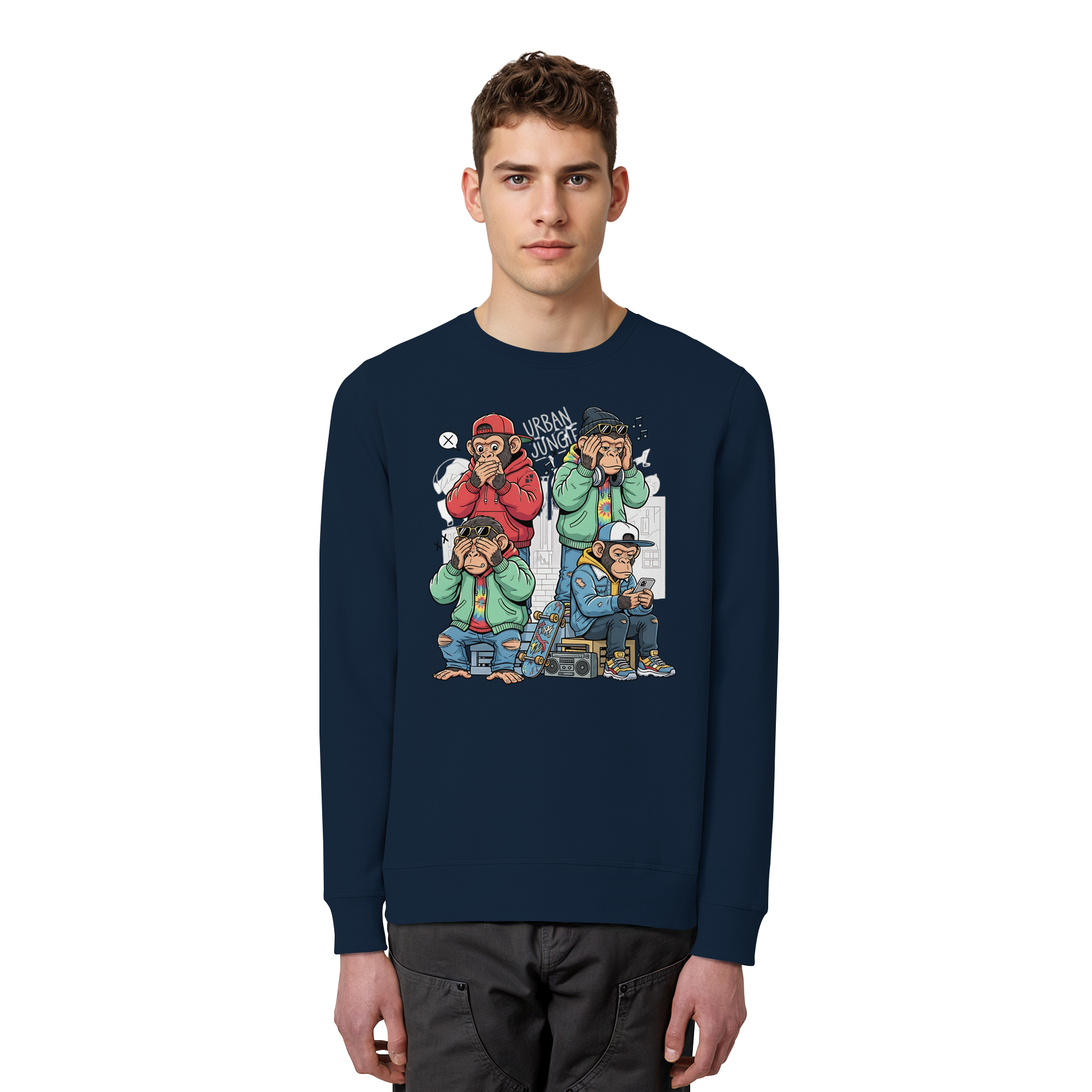 Die vier Stadtaffen - Organic Basic Unisex Sweatshirt