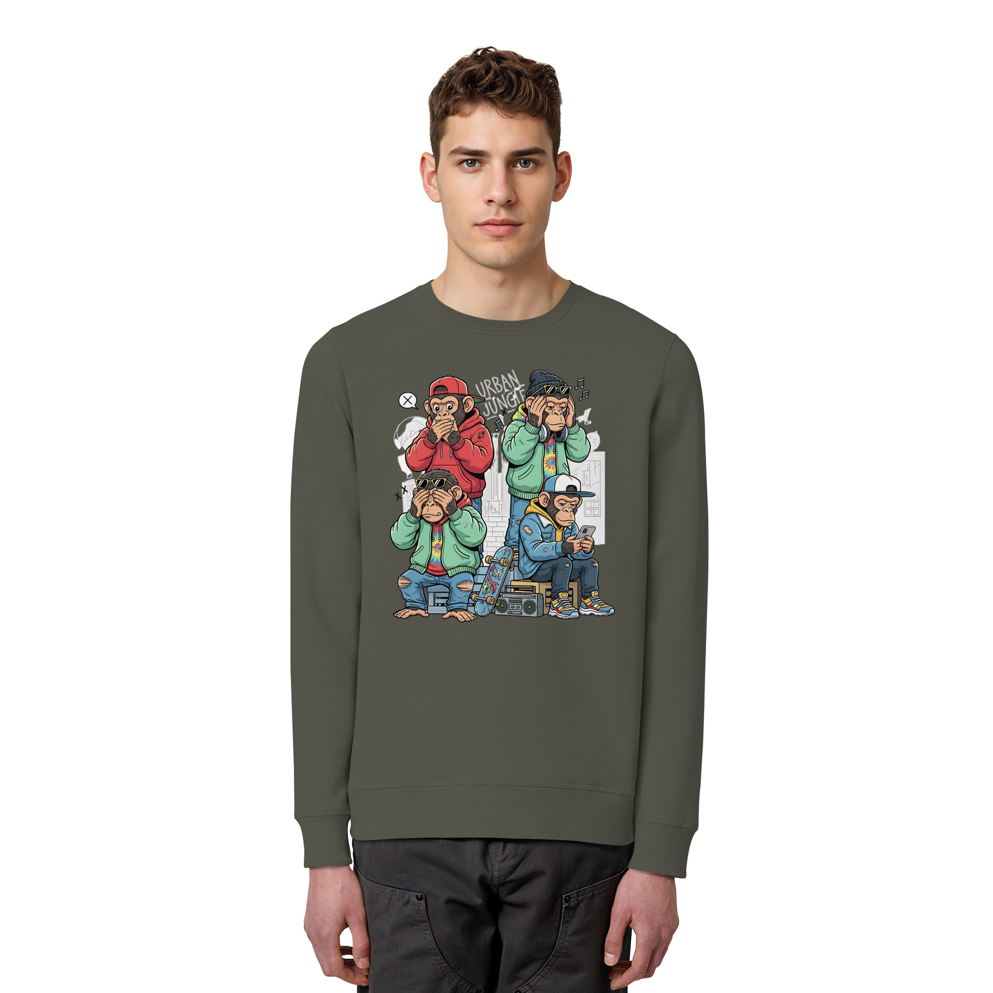 Die vier Stadtaffen - Organic Basic Unisex Sweatshirt