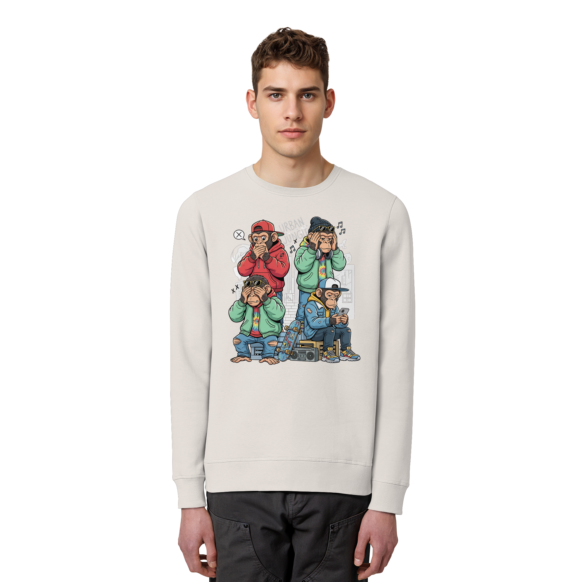 Die vier Stadtaffen - Organic Basic Unisex Sweatshirt