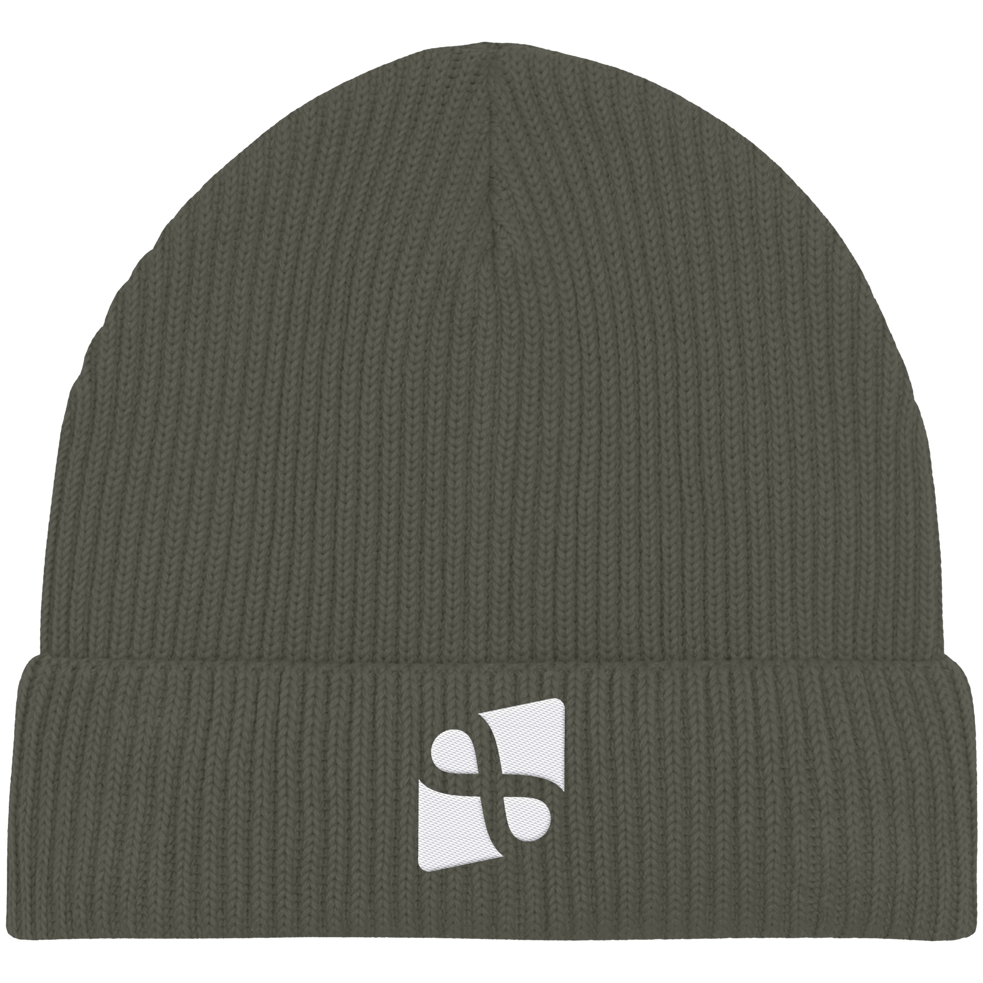 LEAUX Emblem gestickt weiß - Organic Fisherman Beanie