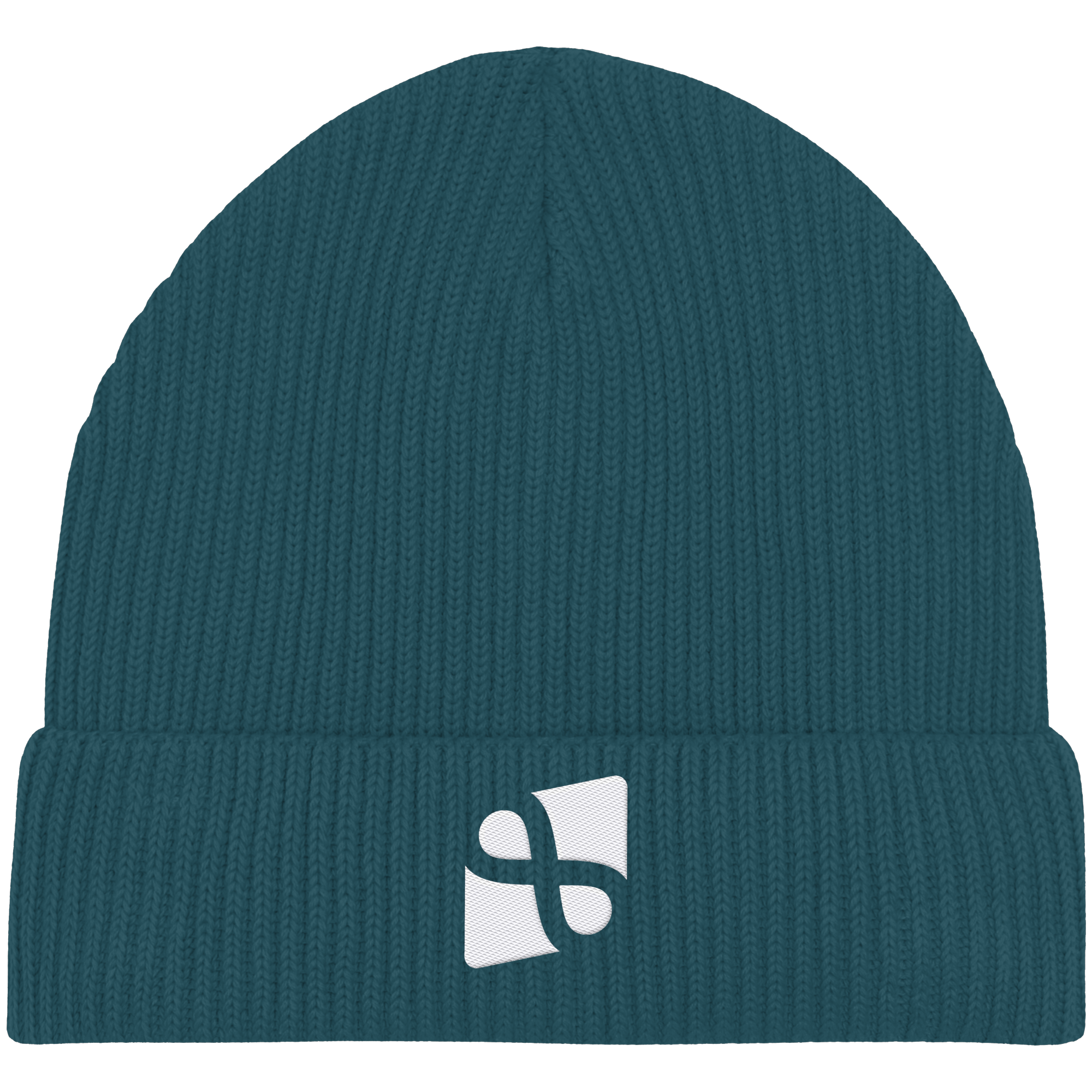 LEAUX Emblem gestickt weiß - Organic Fisherman Beanie