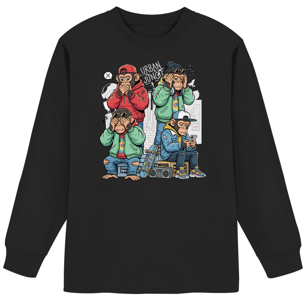 Die vier Stadtaffen - Organic Heavy Oversized Longsleeve T-Shirt