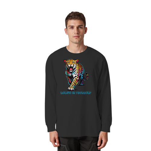 BIY Leopard - Organic Heavy Oversized Longsleeve T-Shirt