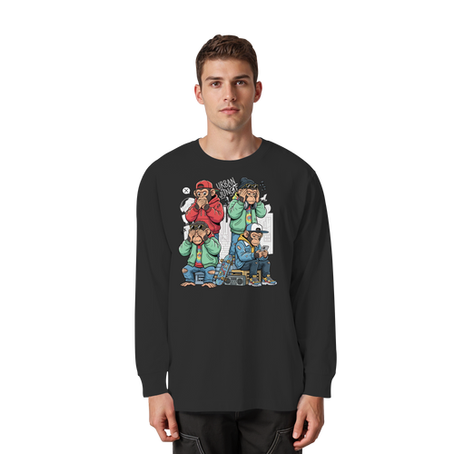 Die vier Stadtaffen - Organic Heavy Oversized Longsleeve T-Shirt