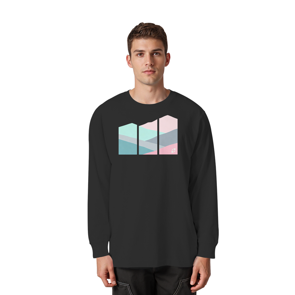 Pastell Mountain - Organic Heavy Oversized Longsleeve T-Shirt