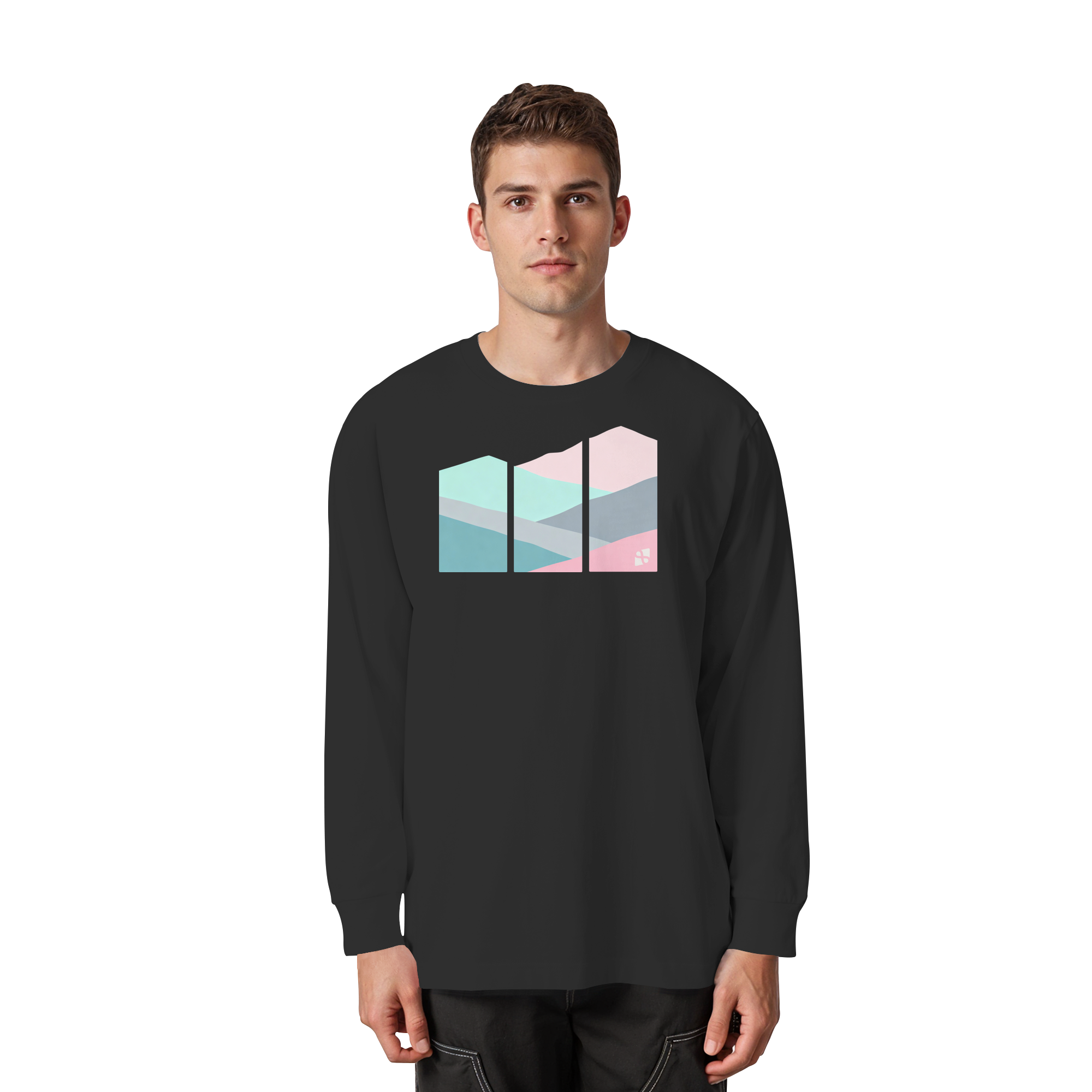 Pastell Mountain - Organic Heavy Oversized Longsleeve T-Shirt