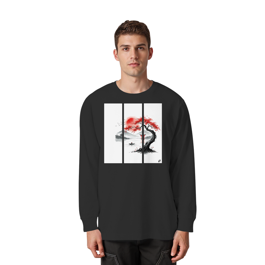 Kirschblüten Vibes - Organic Heavy Oversized Longsleeve T-Shirt