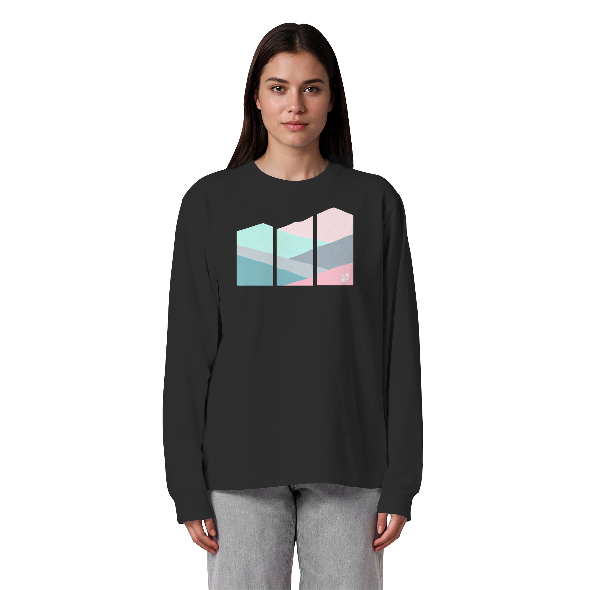 Pastell Mountain - Organic Heavy Oversized Longsleeve T-Shirt