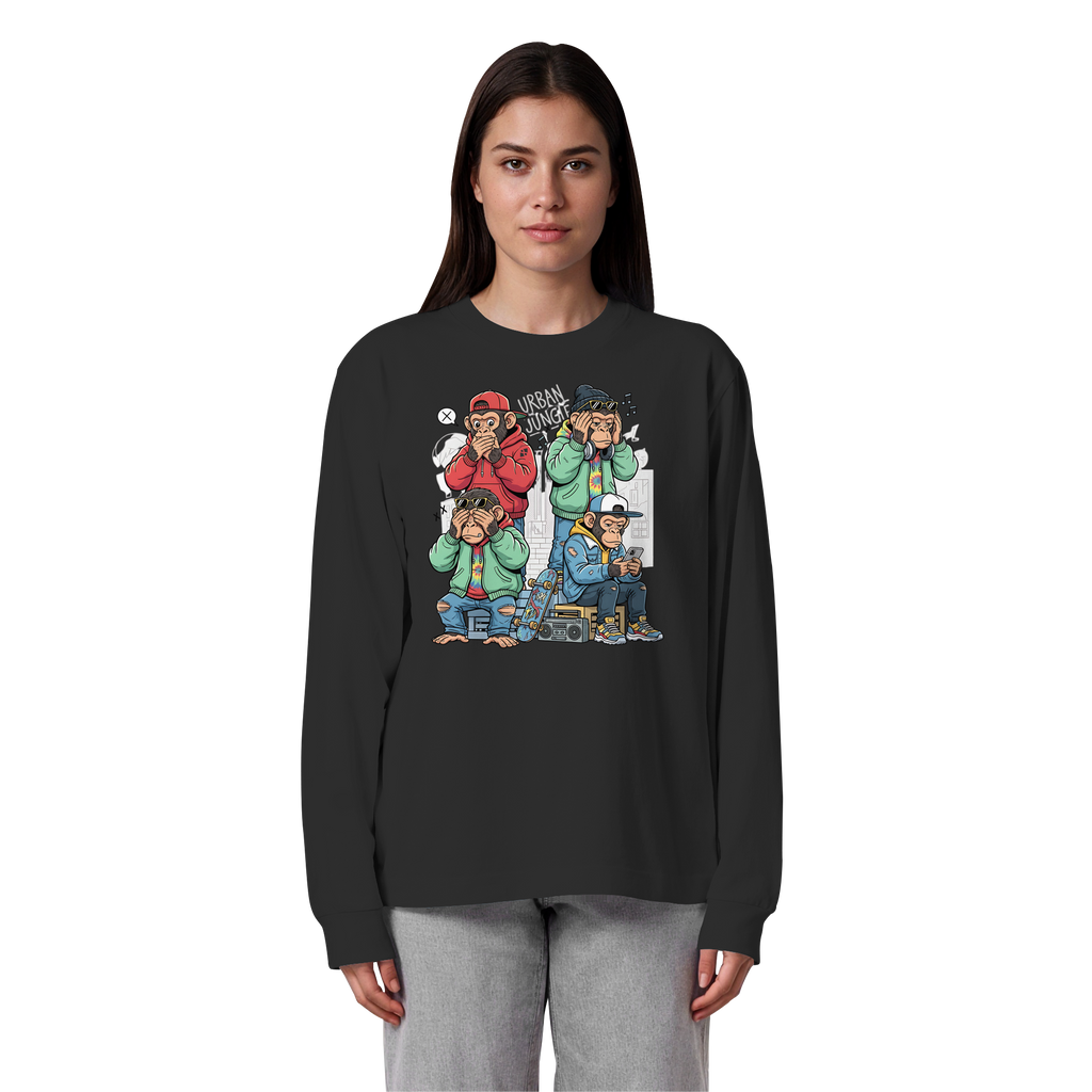 Die vier Stadtaffen - Organic Heavy Oversized Longsleeve T-Shirt