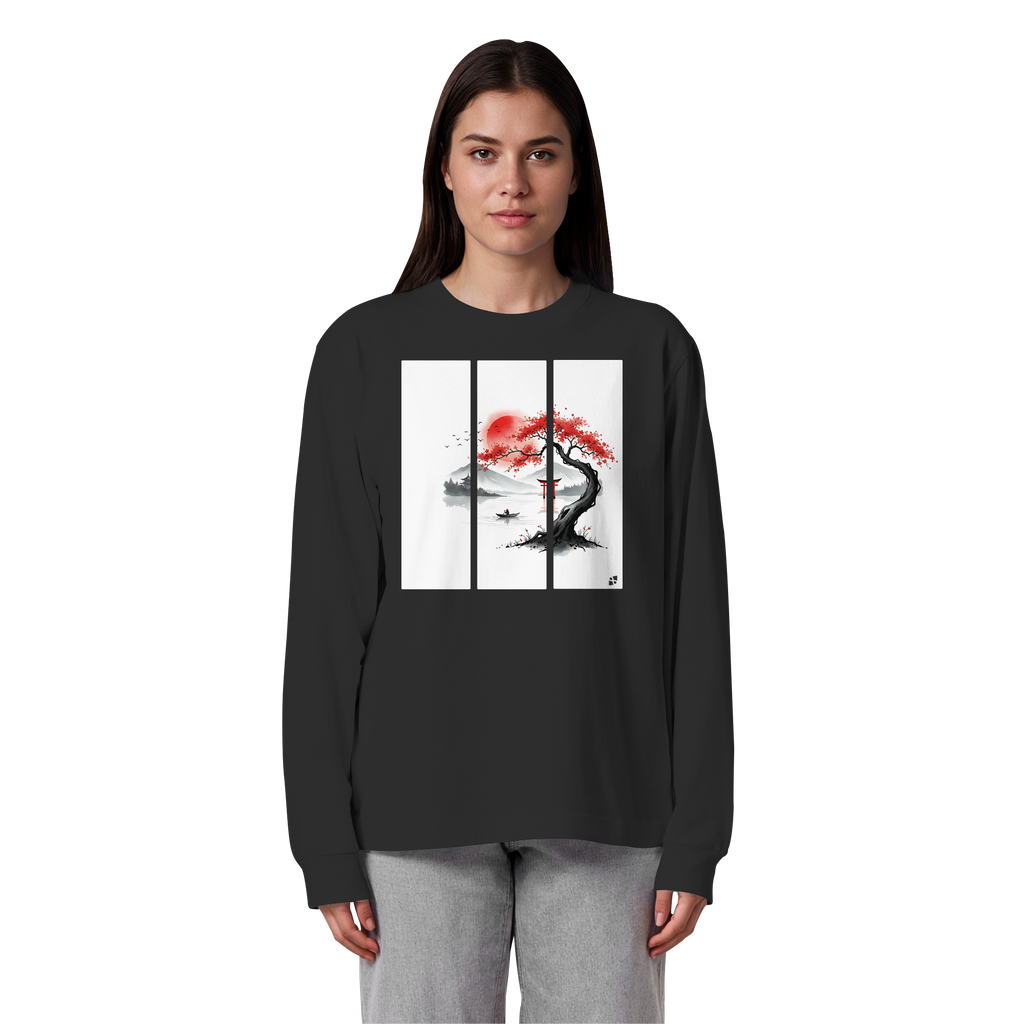 Kirschblüten Vibes - Organic Heavy Oversized Longsleeve T-Shirt