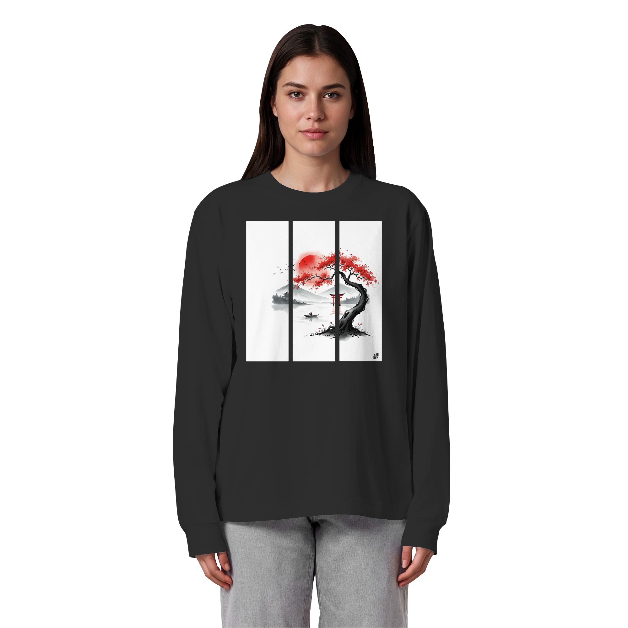 Kirschblüten Vibes - Organic Heavy Oversized Longsleeve T-Shirt