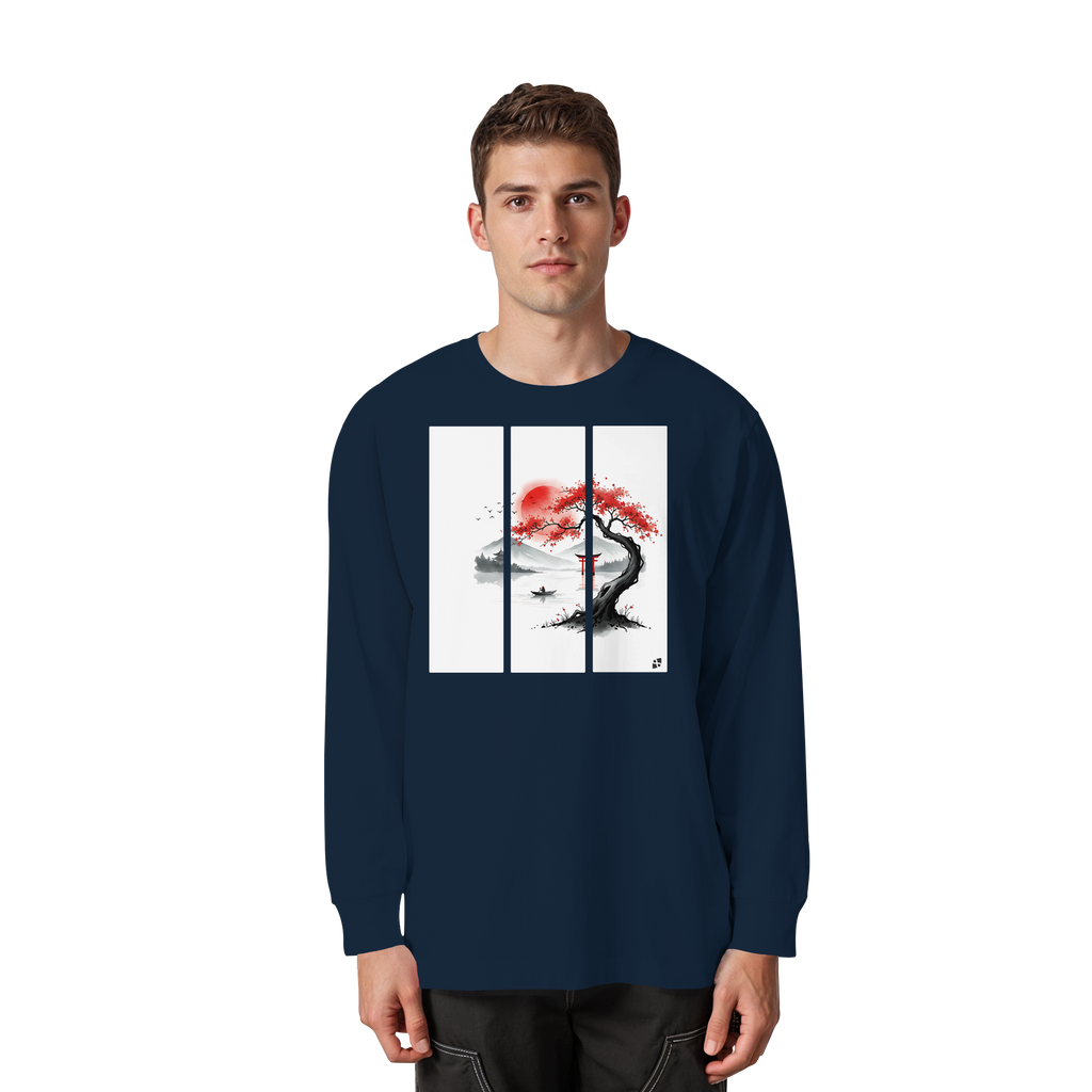 Kirschblüten Vibes - Organic Heavy Oversized Longsleeve T-Shirt