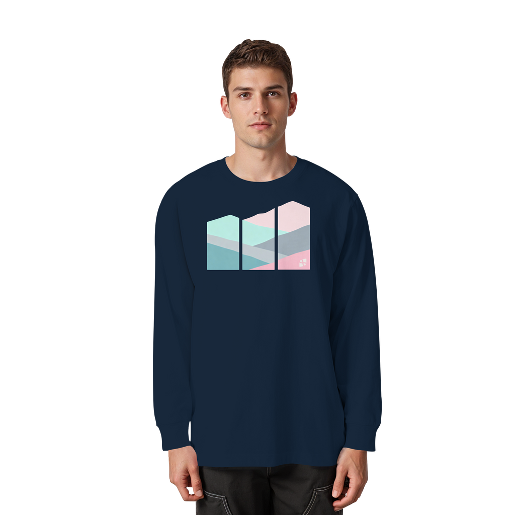 Pastell Mountain - Organic Heavy Oversized Longsleeve T-Shirt