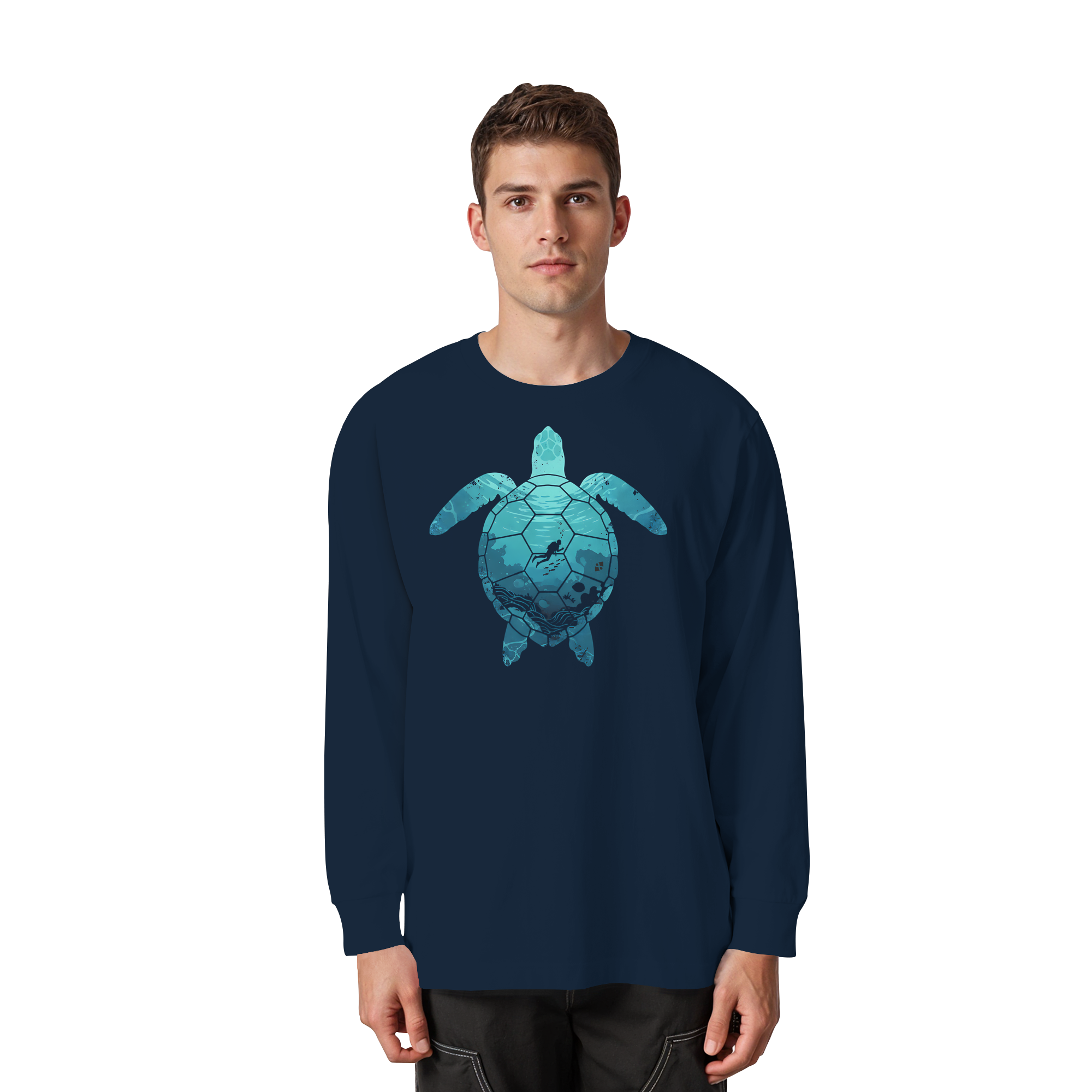 Deep Sea Turtle - Organic Heavy Oversized Longsleeve T-Shirt