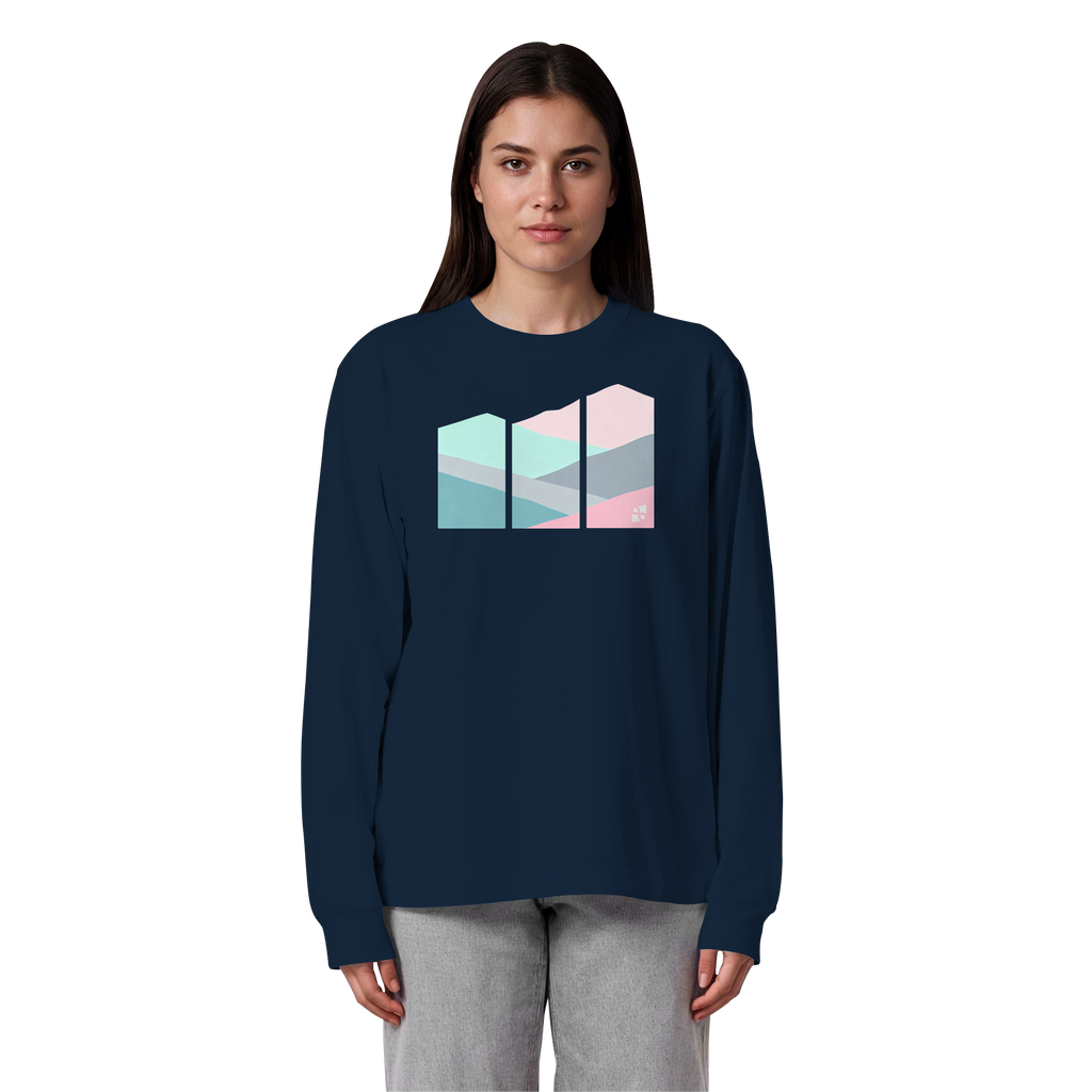 Pastell Mountain - Organic Heavy Oversized Longsleeve T-Shirt