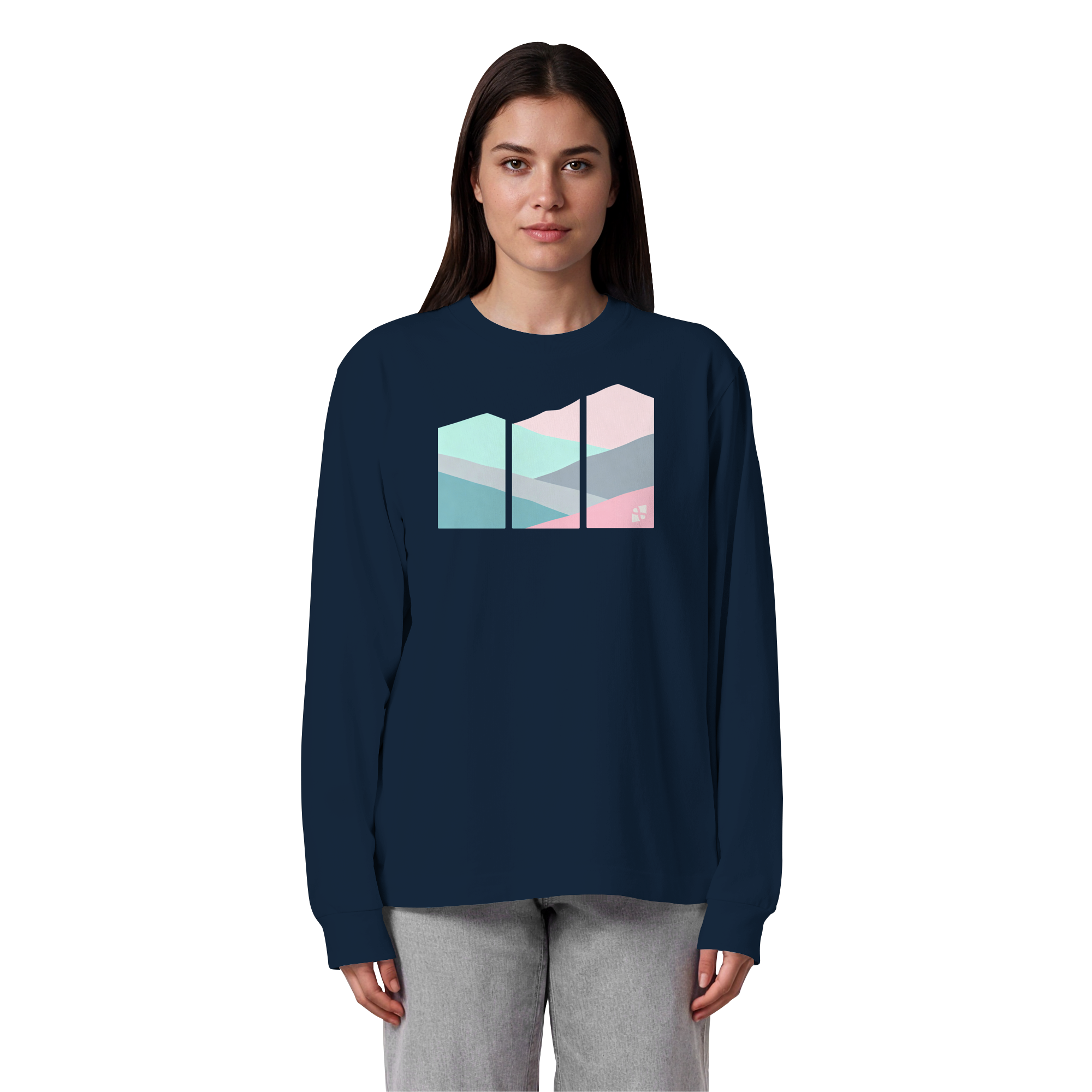 Pastell Mountain - Organic Heavy Oversized Longsleeve T-Shirt