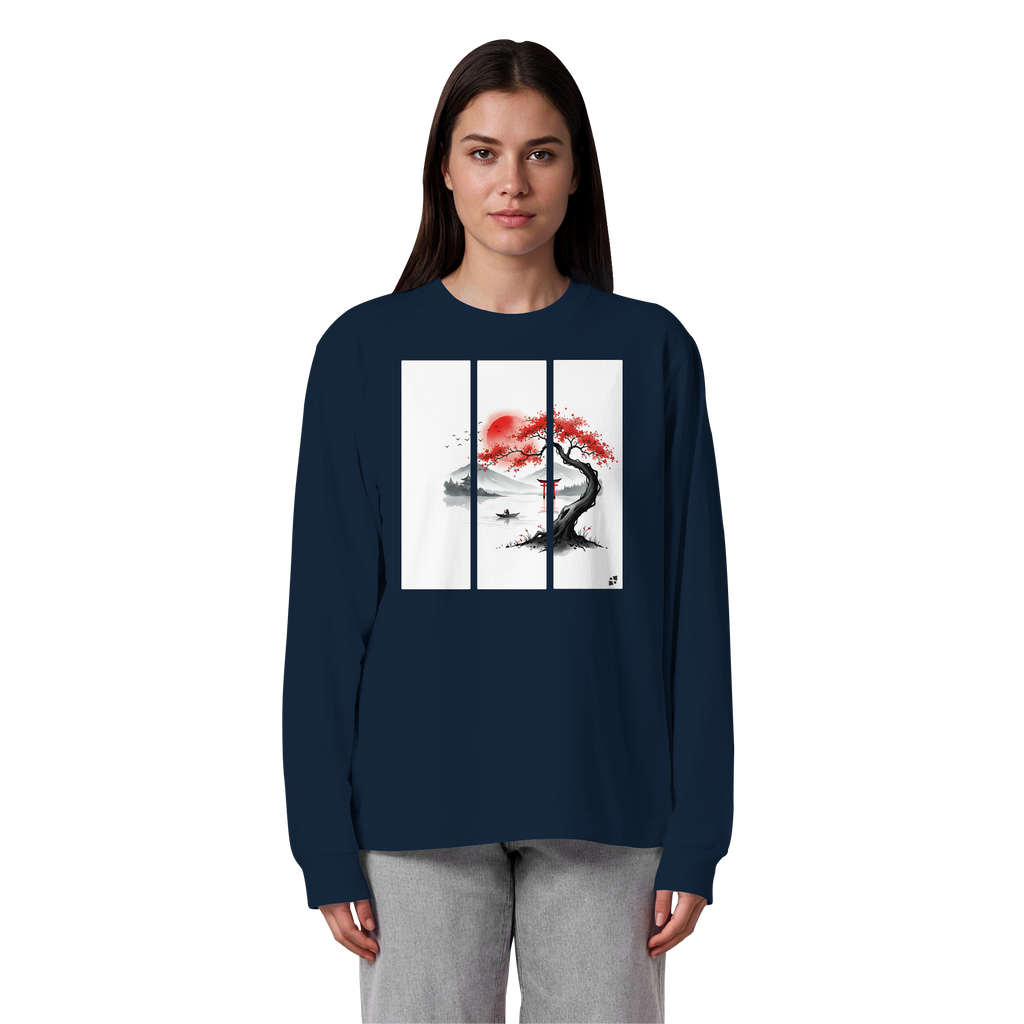 Kirschblüten Vibes - Organic Heavy Oversized Longsleeve T-Shirt
