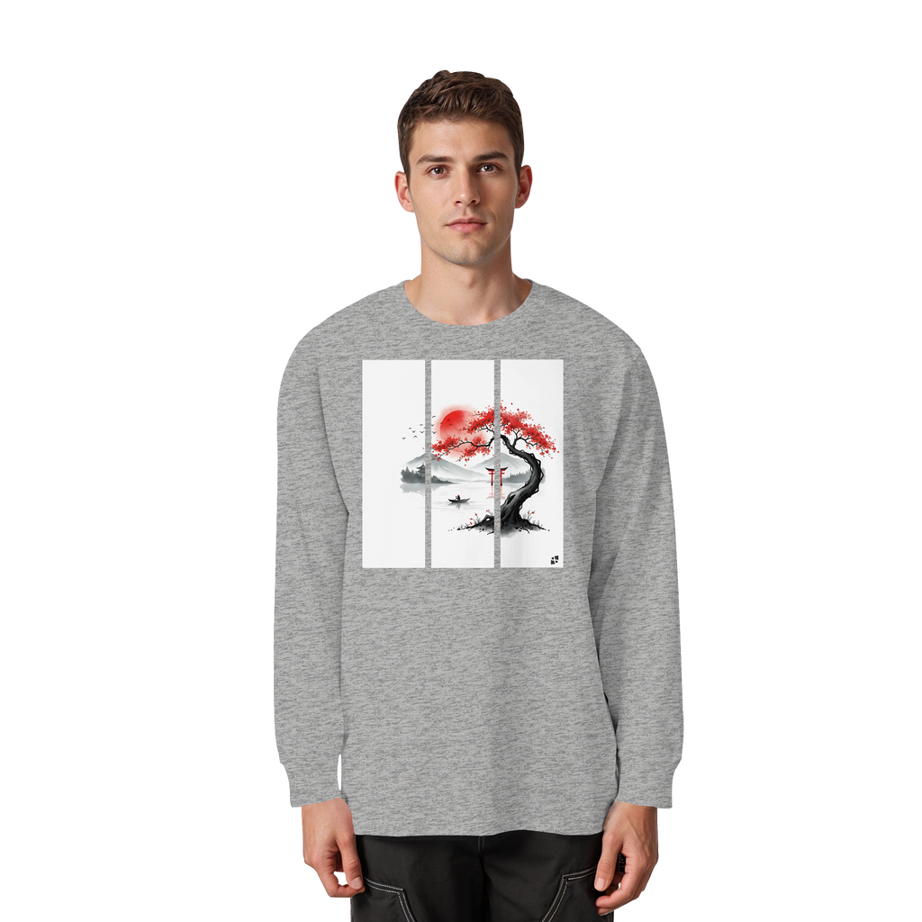 Kirschblüten Vibes - Organic Heavy Oversized Longsleeve T-Shirt