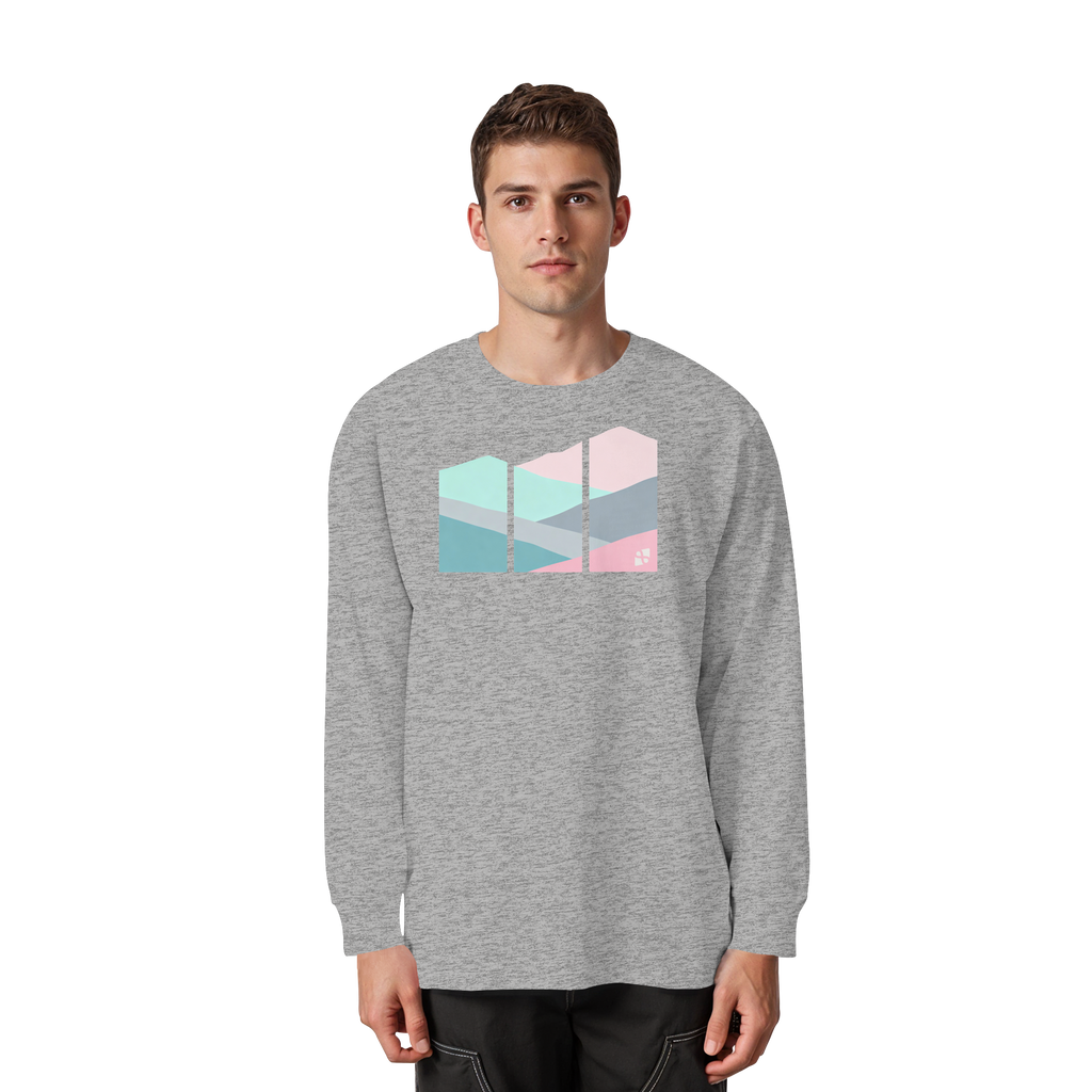 Pastell Mountain - Organic Heavy Oversized Longsleeve T-Shirt