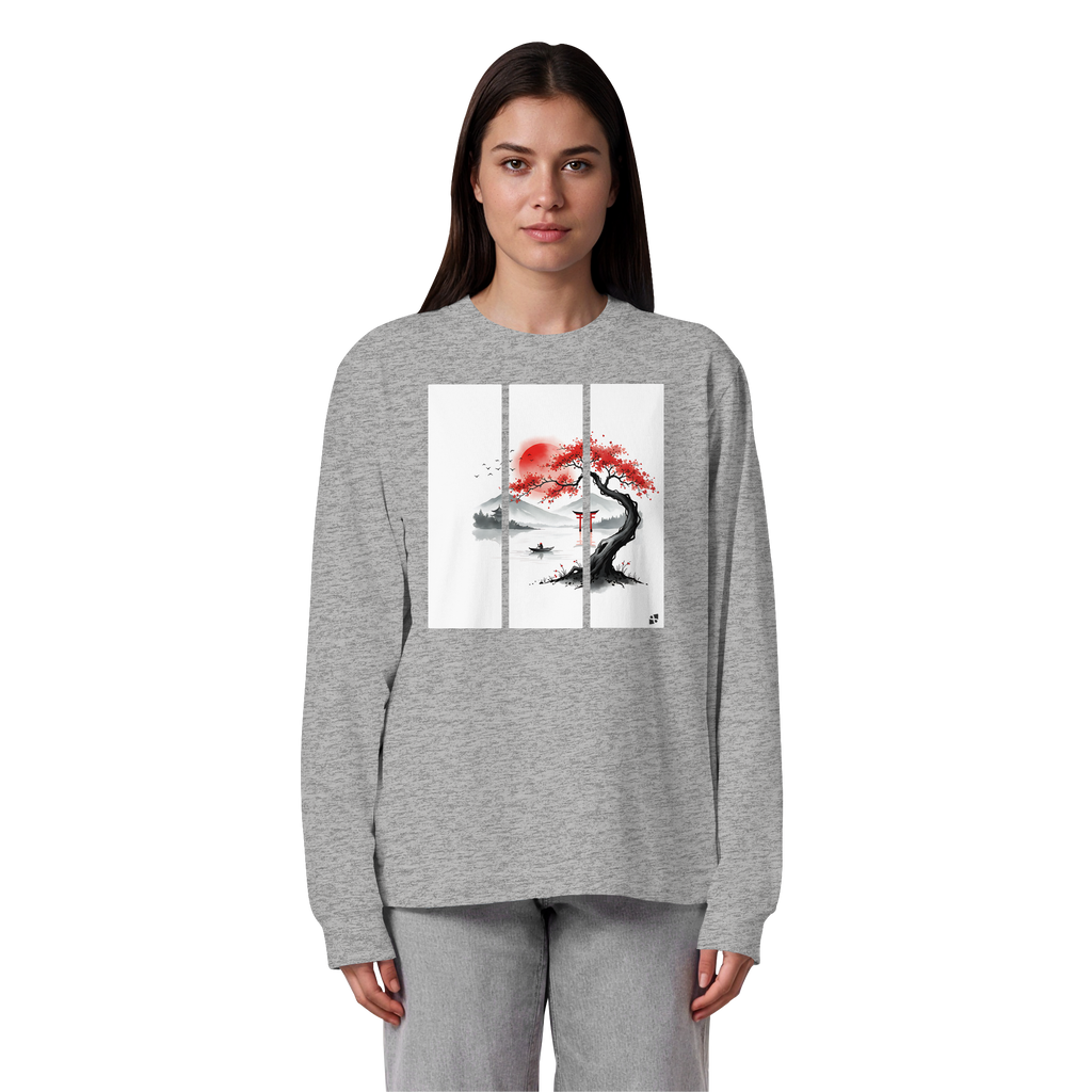 Kirschblüten Vibes - Organic Heavy Oversized Longsleeve T-Shirt
