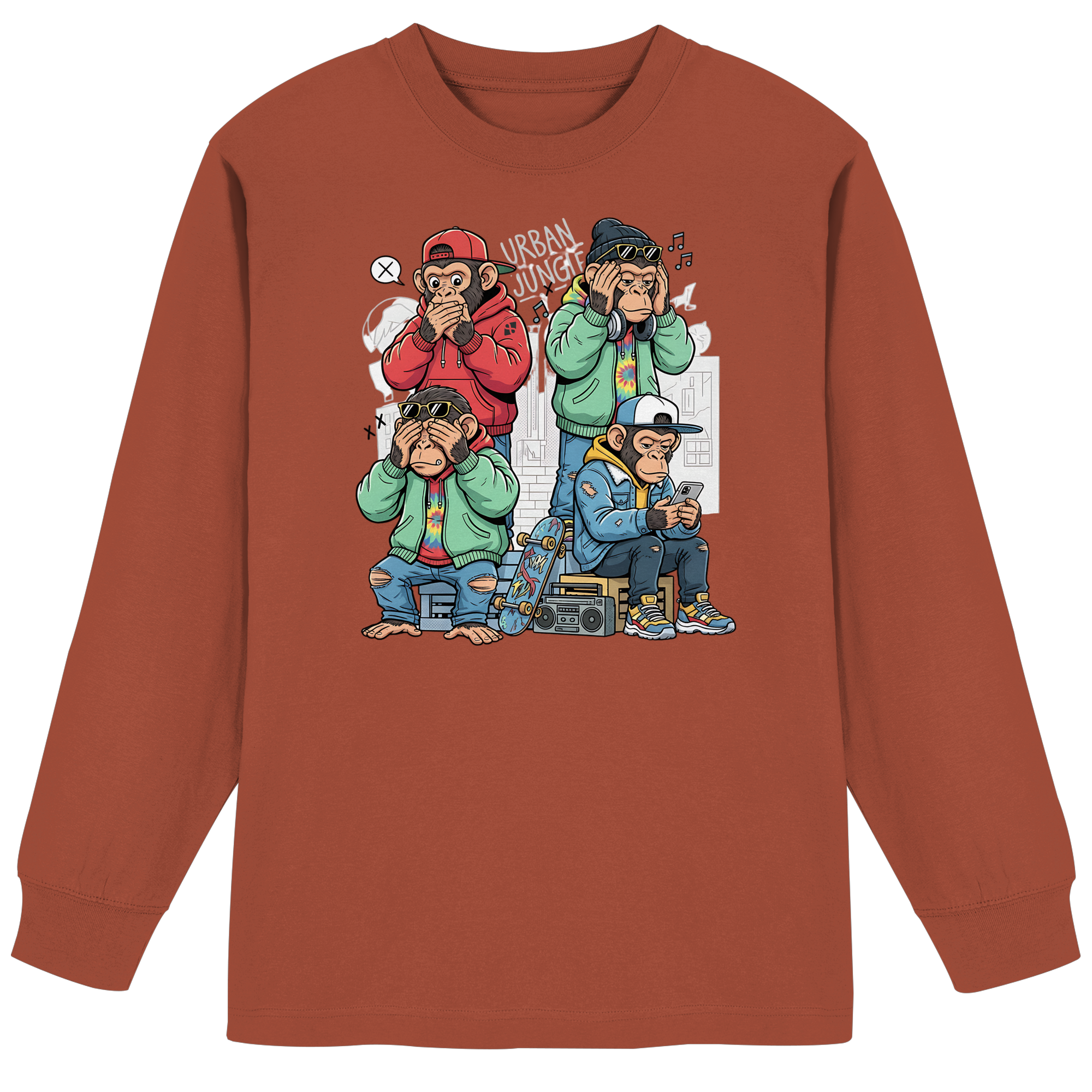 Die vier Stadtaffen - Organic Heavy Oversized Longsleeve T-Shirt