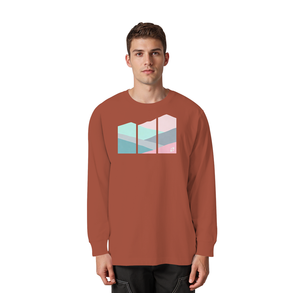 Pastell Mountain - Organic Heavy Oversized Longsleeve T-Shirt