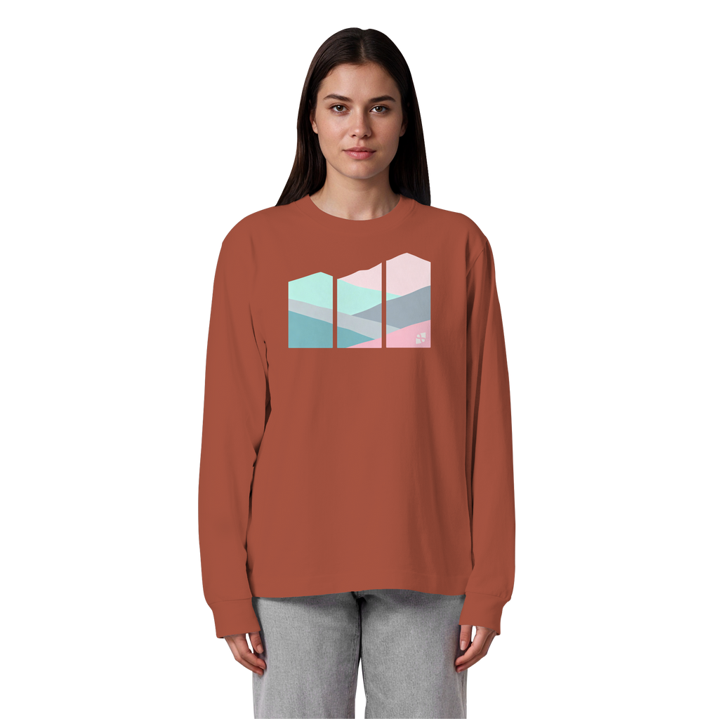 Pastell Mountain - Organic Heavy Oversized Longsleeve T-Shirt
