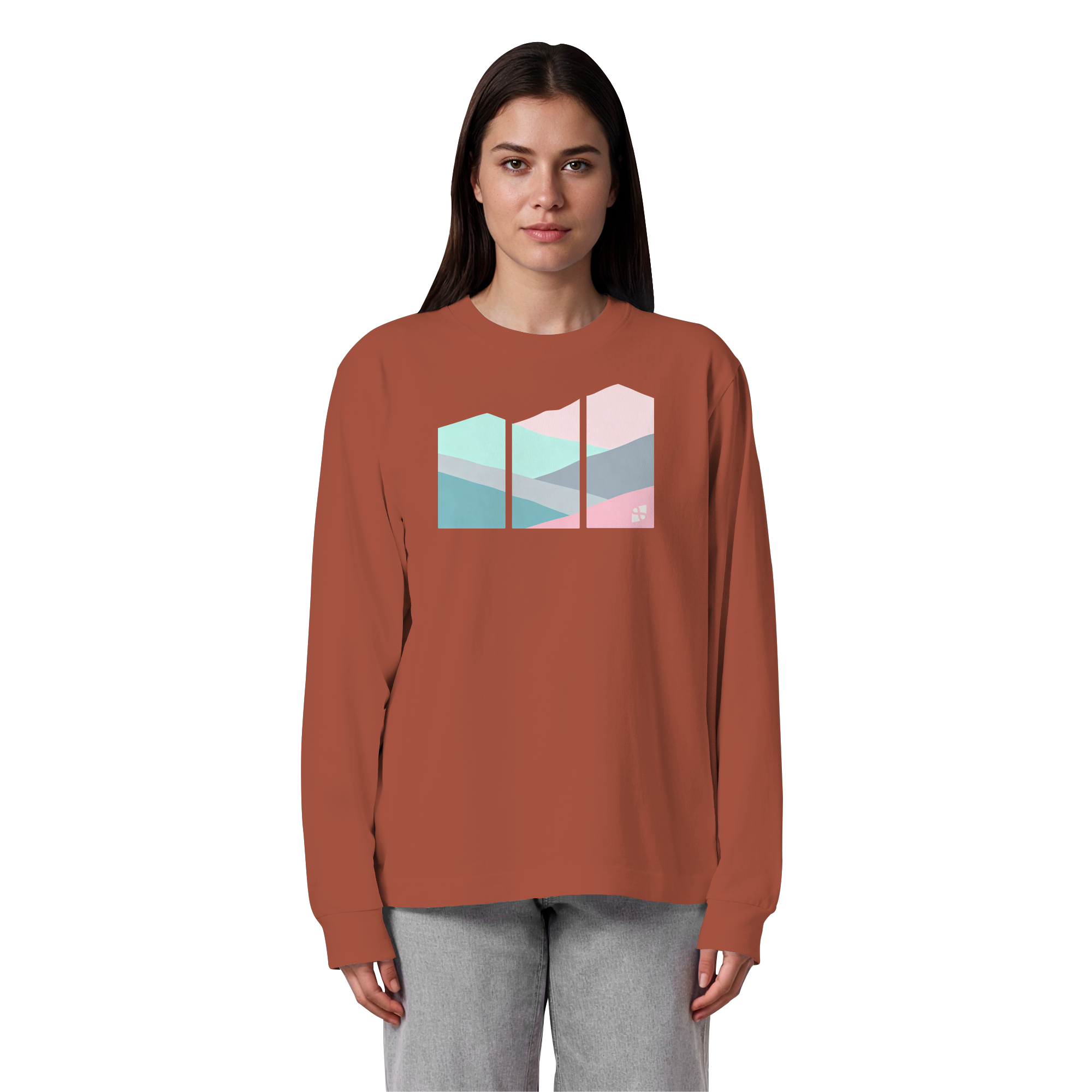 Pastell Mountain - Organic Heavy Oversized Longsleeve T-Shirt