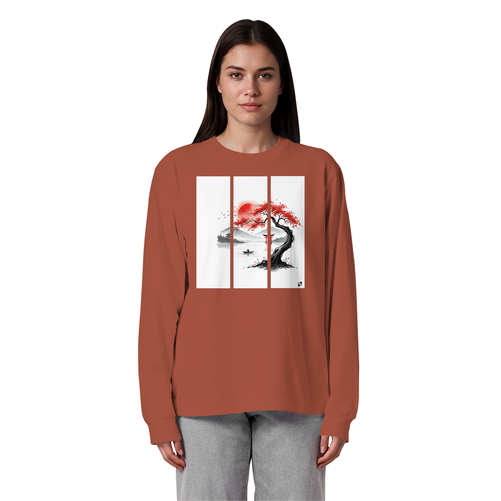 Kirschblüten Vibes - Organic Heavy Oversized Longsleeve T-Shirt