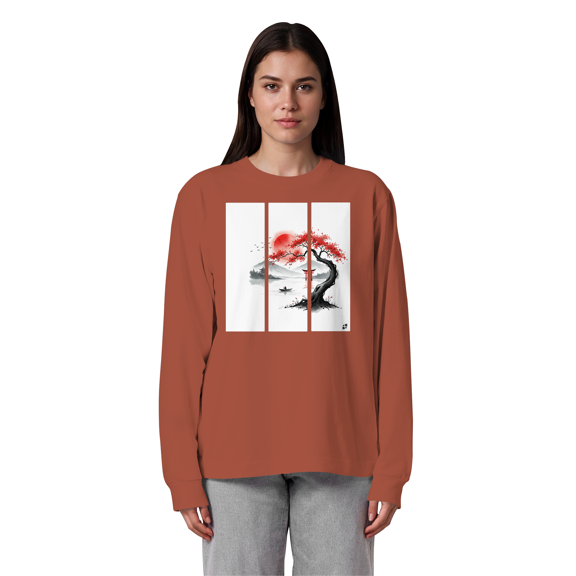 Kirschblüten Vibes - Organic Heavy Oversized Longsleeve T-Shirt