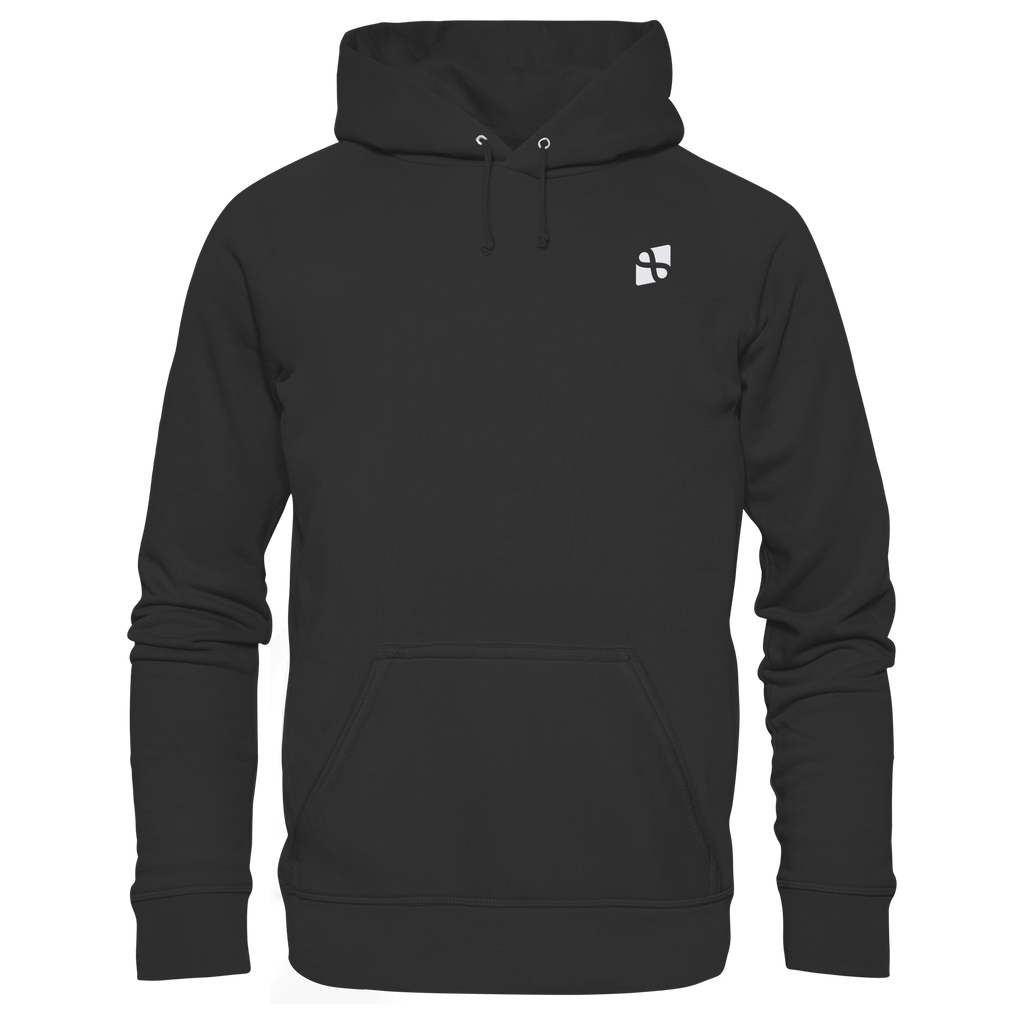 Tannenhäher mit Zirbelnuss + Emblem Stick - Organic Hoodie