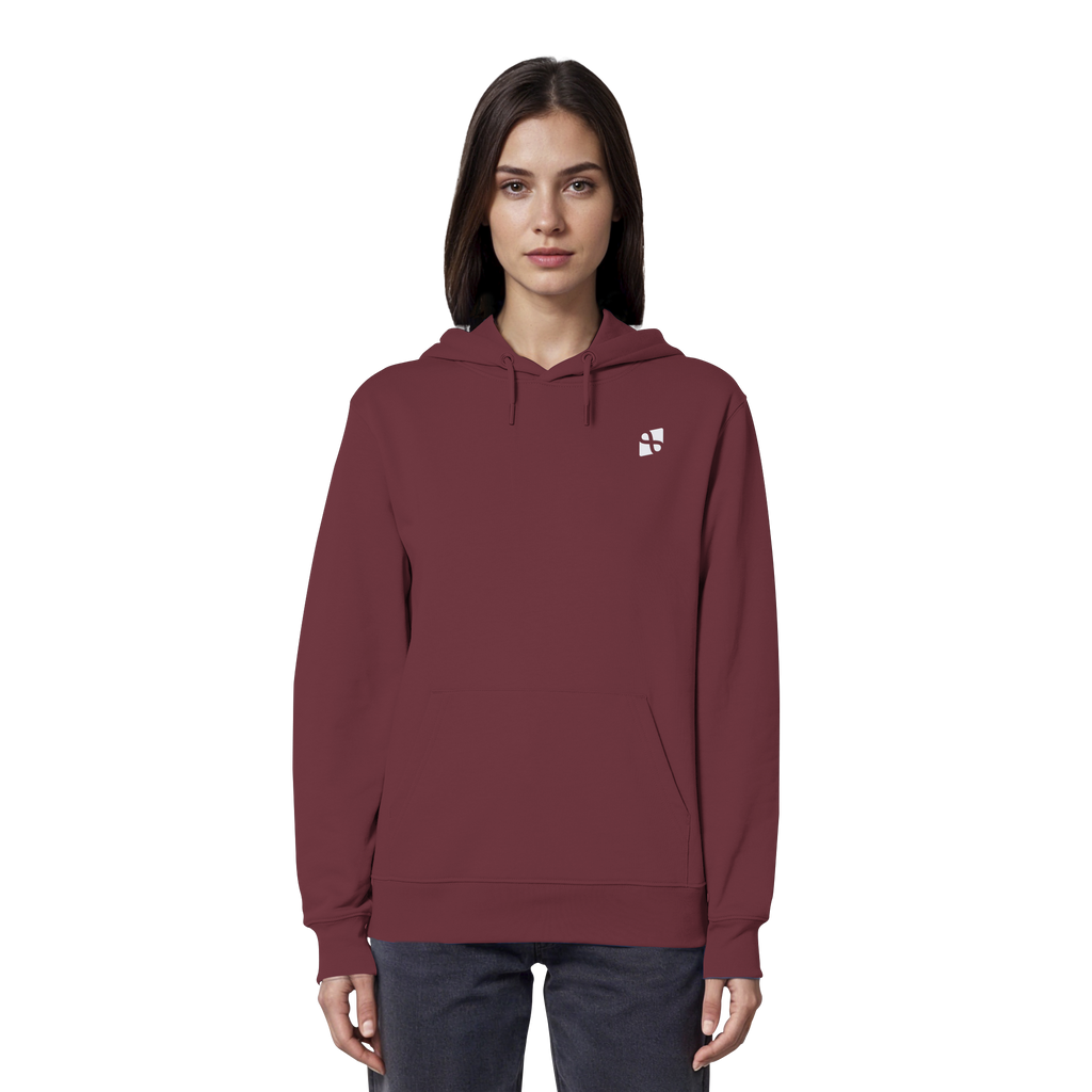 Tannenhäher mit Zirbelnuss + Emblem Stick - Organic Hoodie