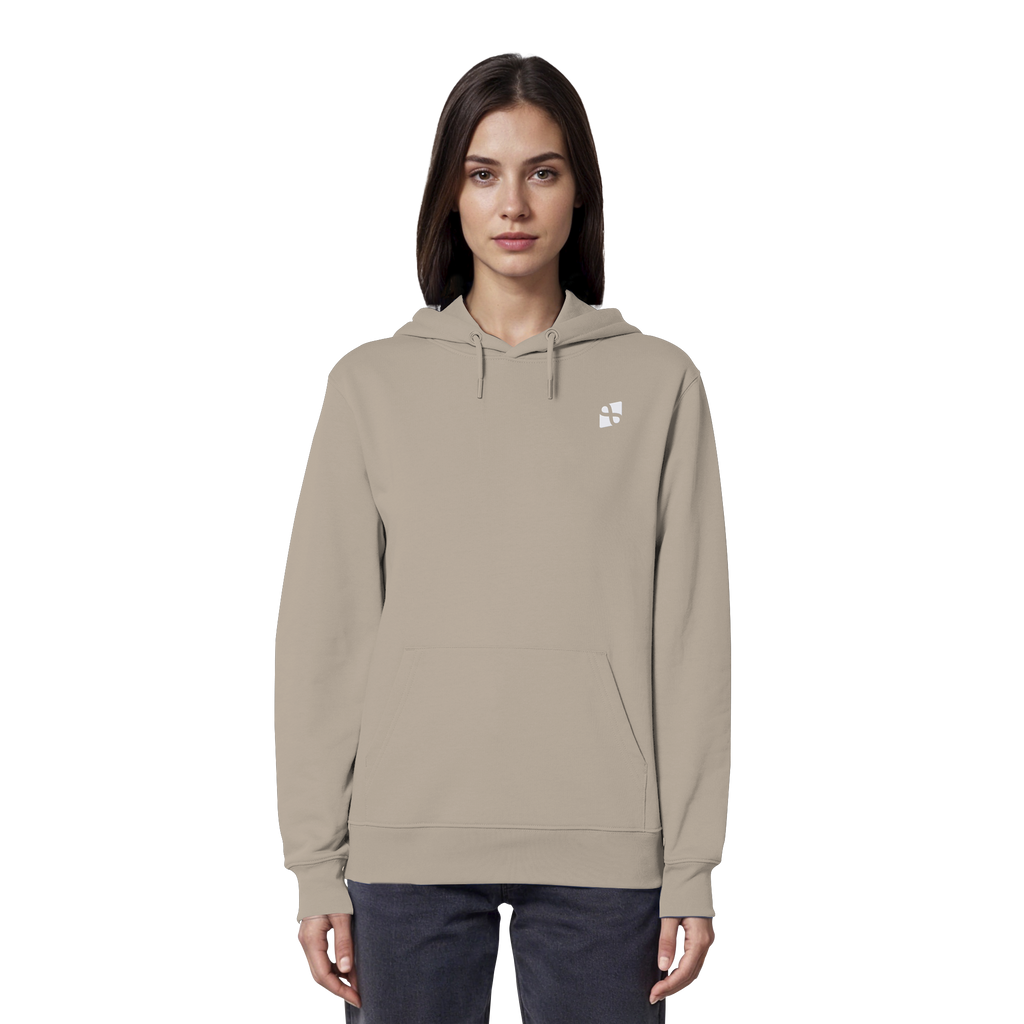 Tannenhäher mit Zirbelnuss + Emblem Stick - Organic Hoodie